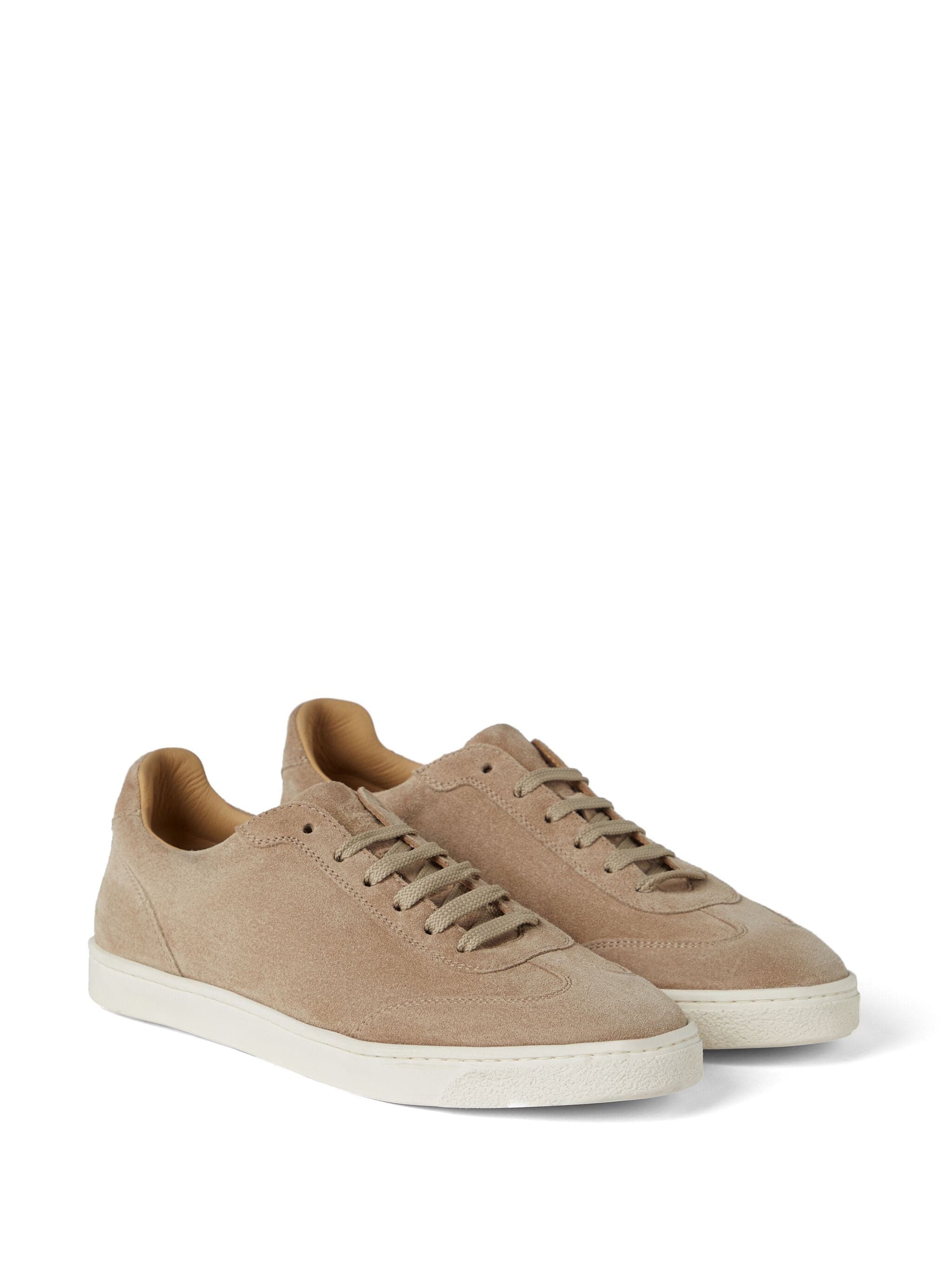 Brunello Cucinelli Almond-Toe Leather Sneakers