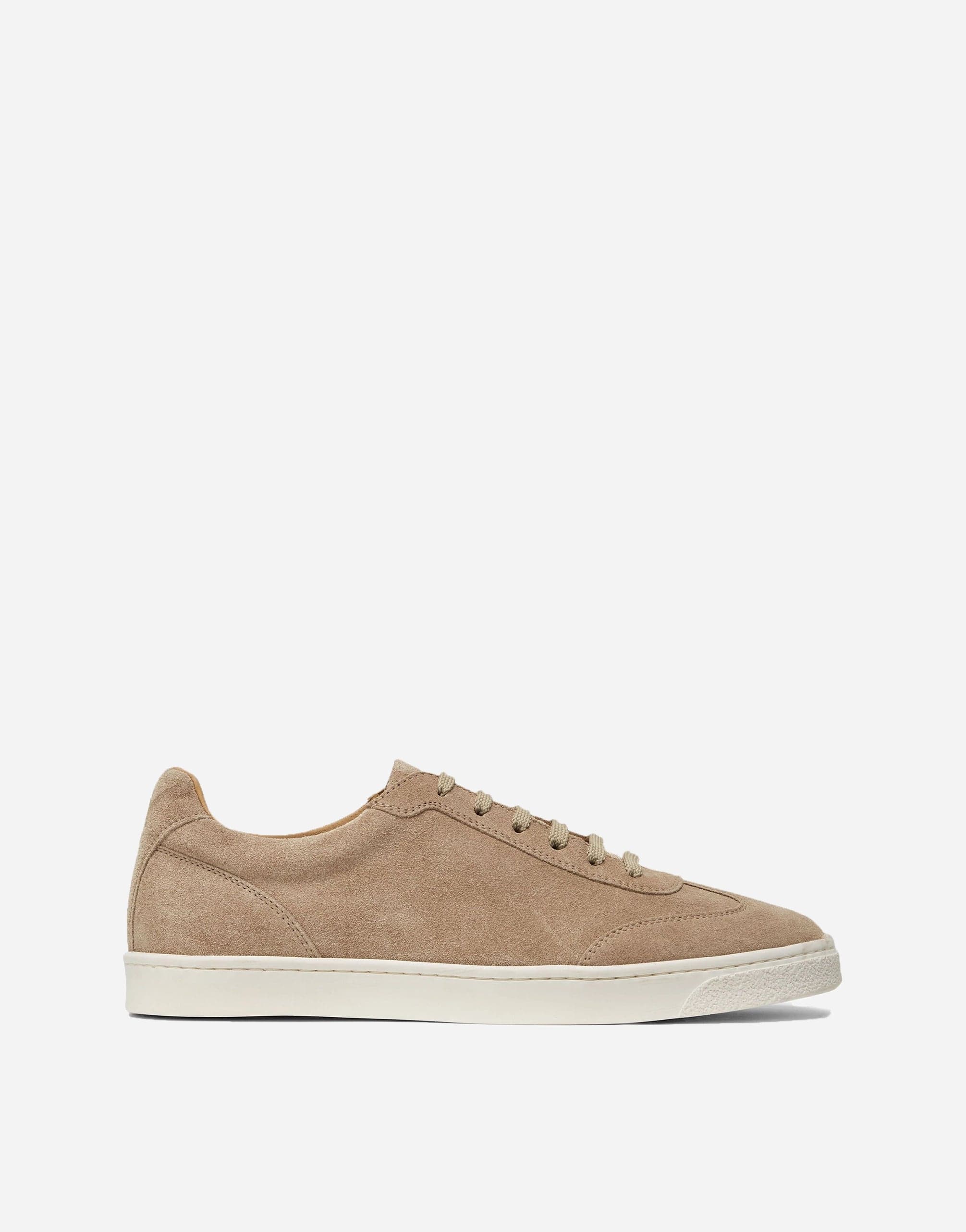 Brunello Cucinelli Almond-Toe Leather Sneakers