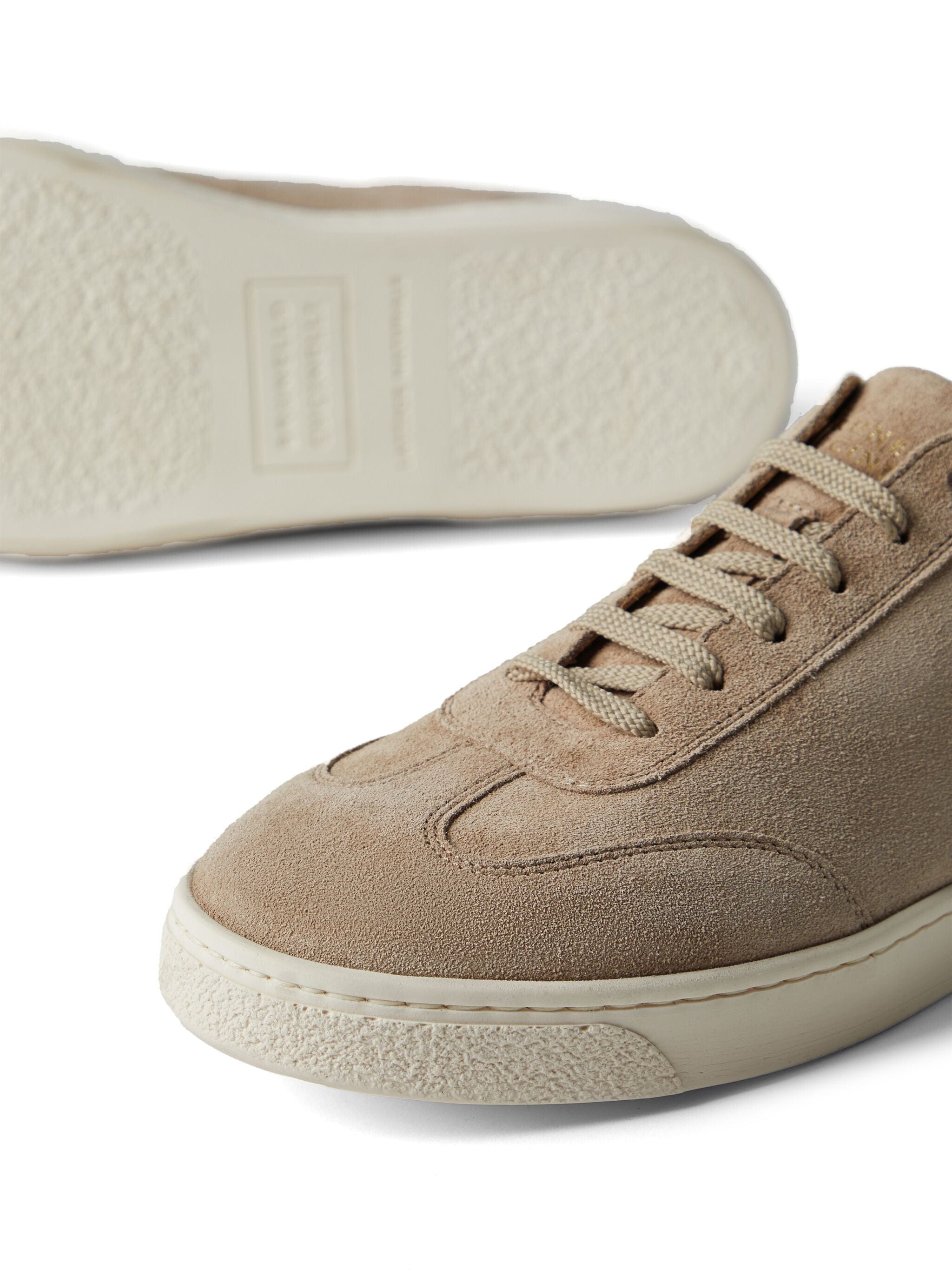 Brunello Cucinelli Almond-Toe Leather Sneakers