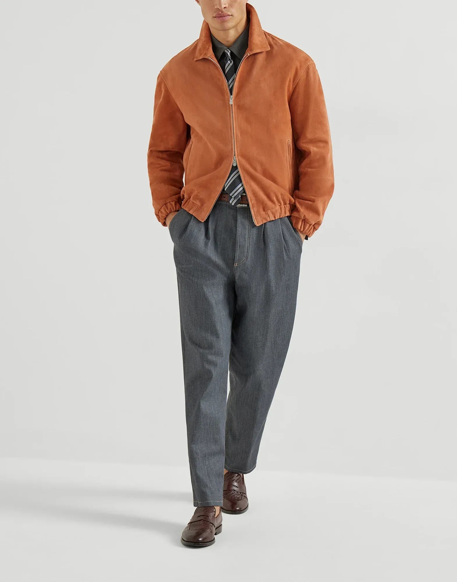 Brunello Cucinelli Apricot Country Suede Jacket