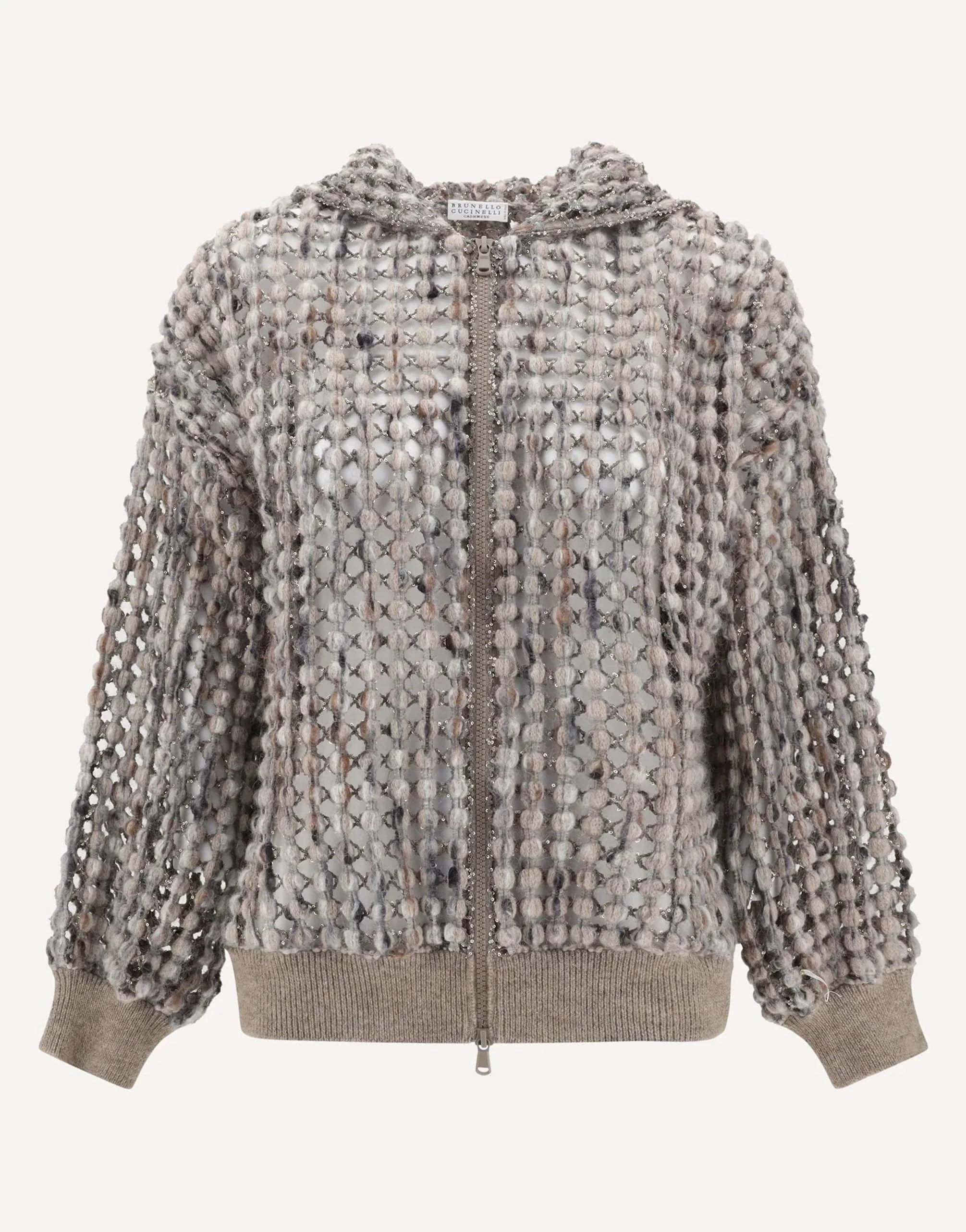 Brunello Cucinelli Balloon Net Embroidery Hoodie