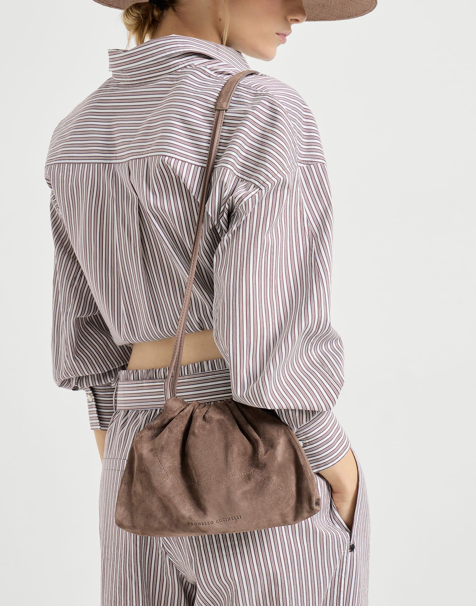 Brunello Cucinelli BC Duo Monili Suede Shoulder Bag | Sendegaro IT