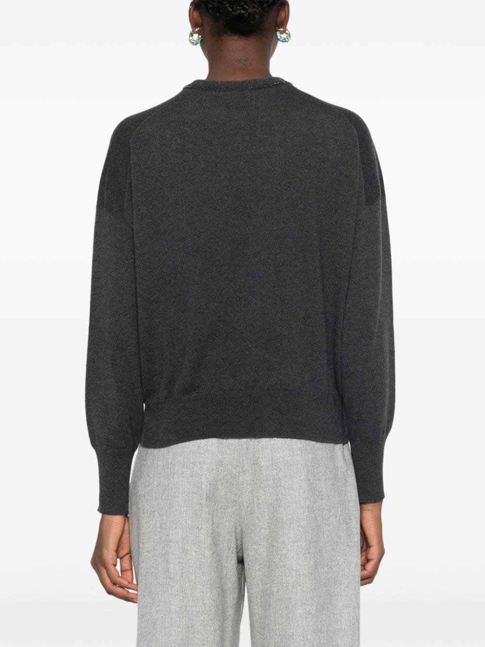 Brunello Cucinelli Beaded-Trim Sweater