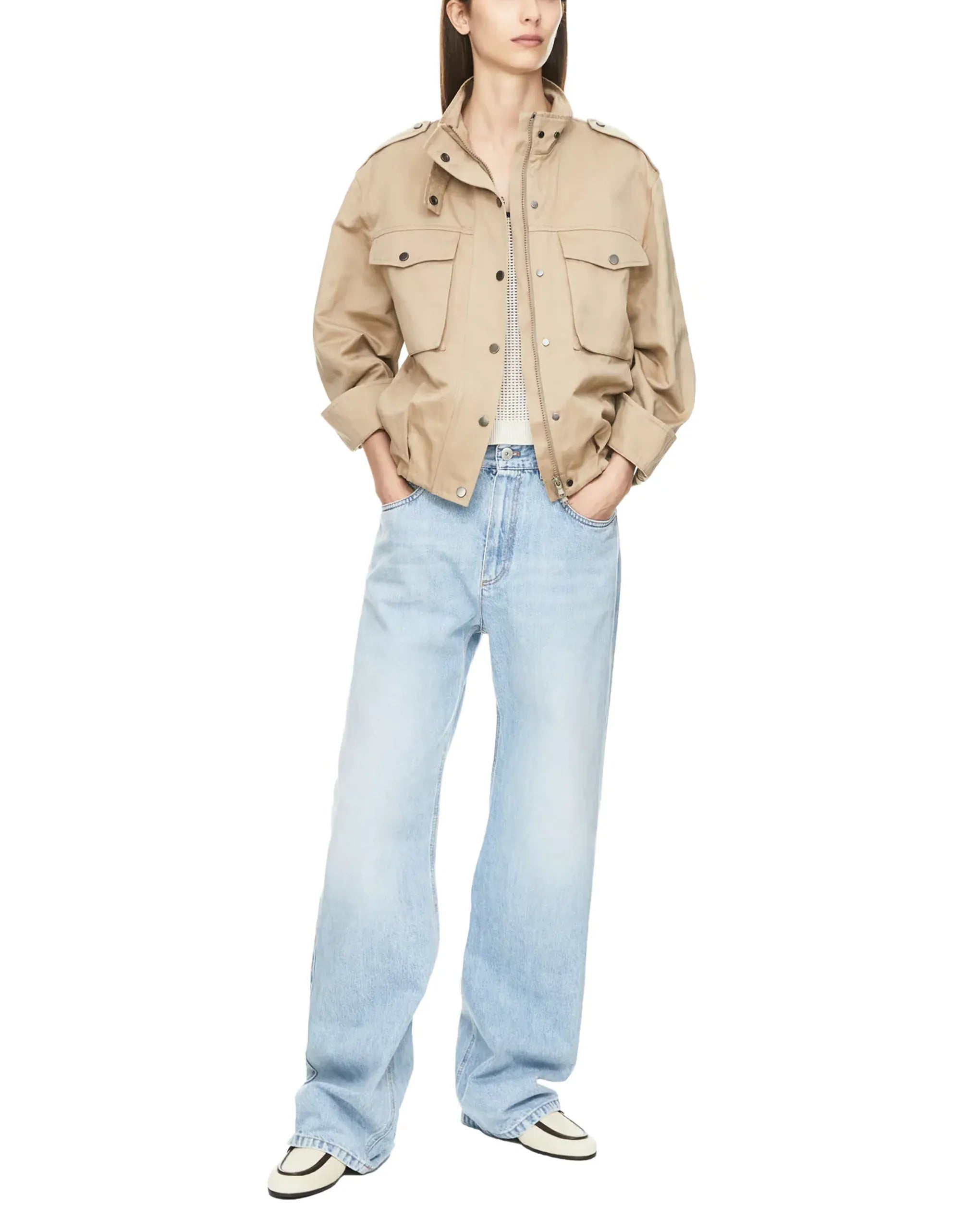 Brunello Cucinelli Beige Blouson Cotton Jacket