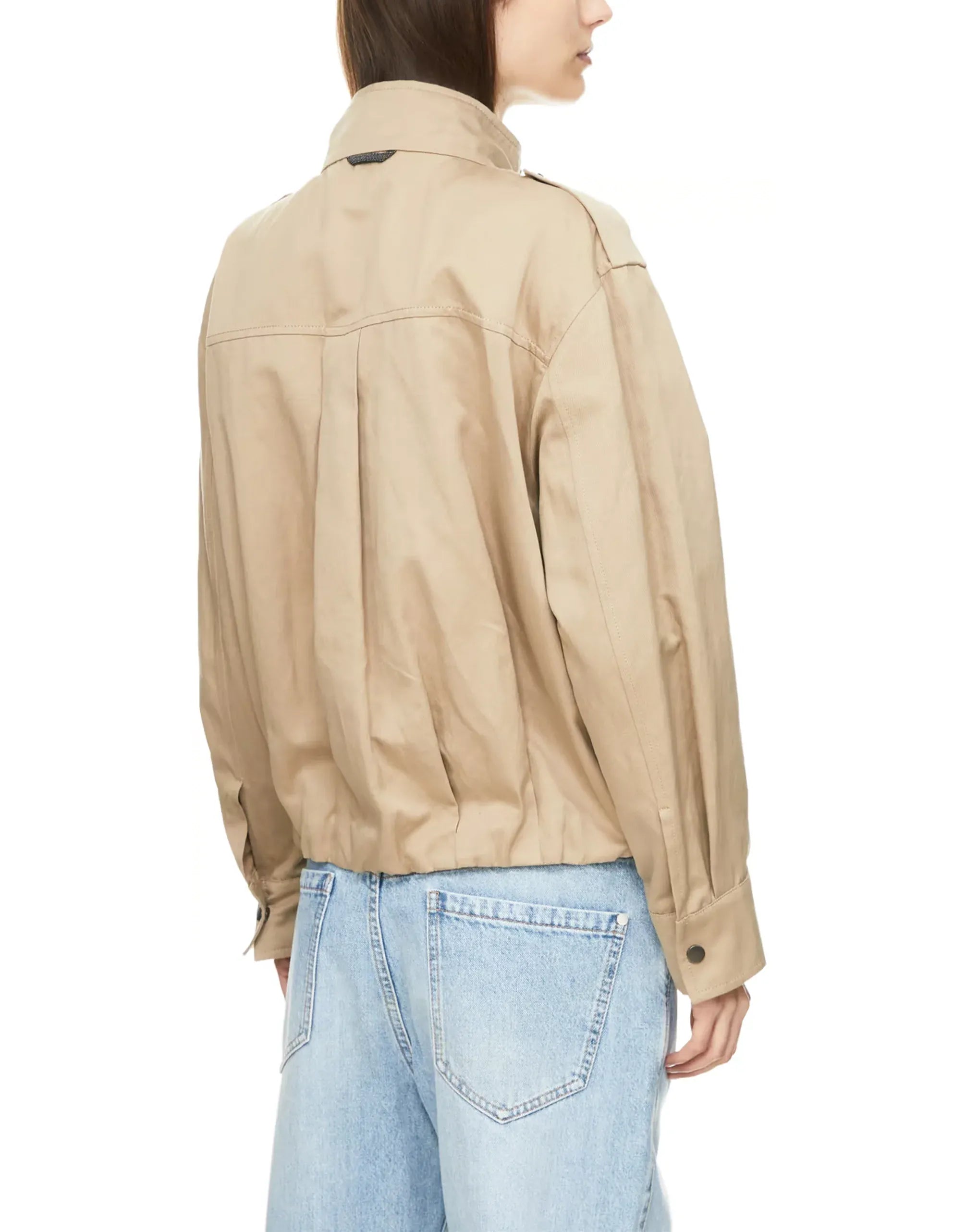 Brunello Cucinelli Beige Blouson Cotton Jacket