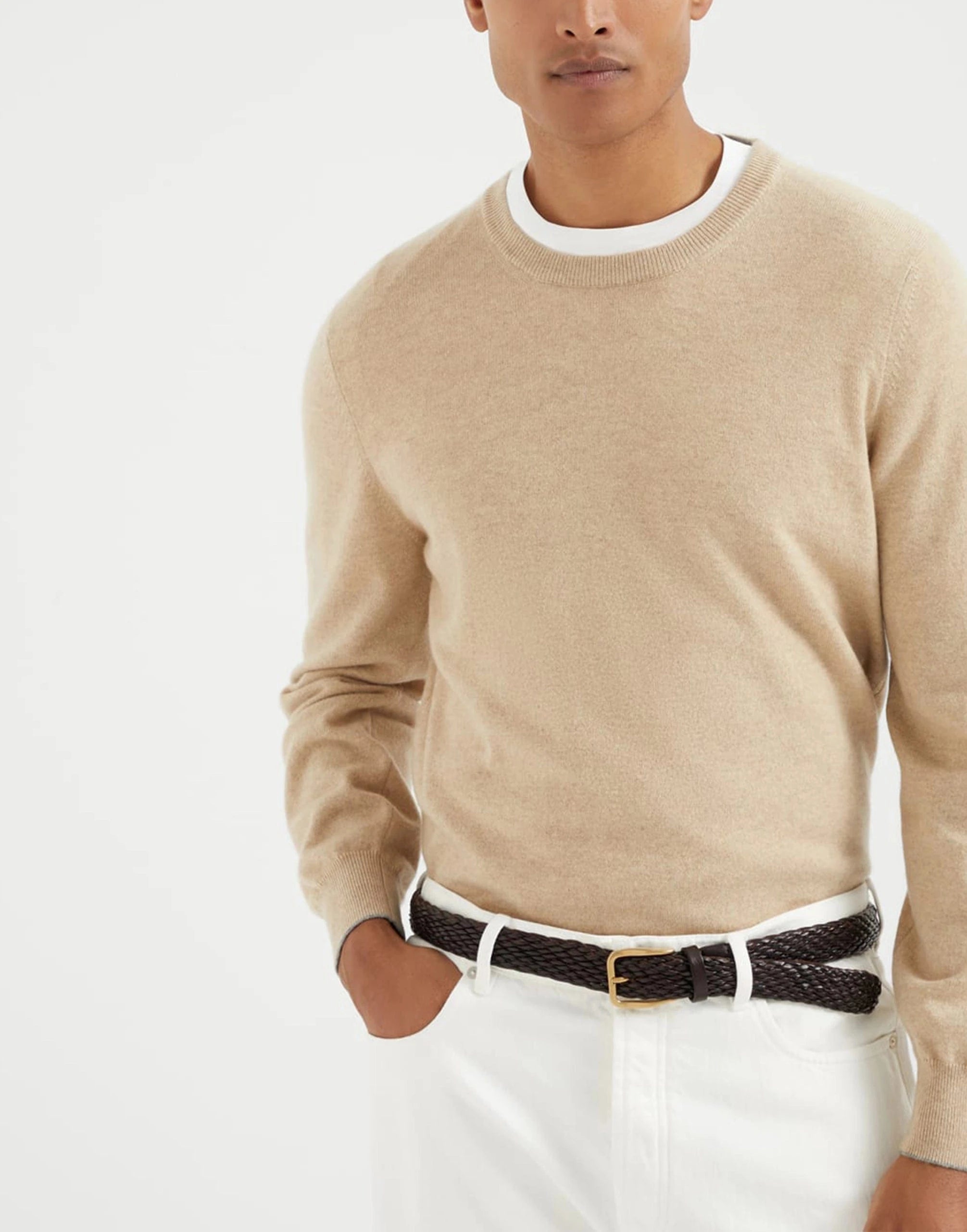 Brunello Cucinelli Beige Cashmere Sweater