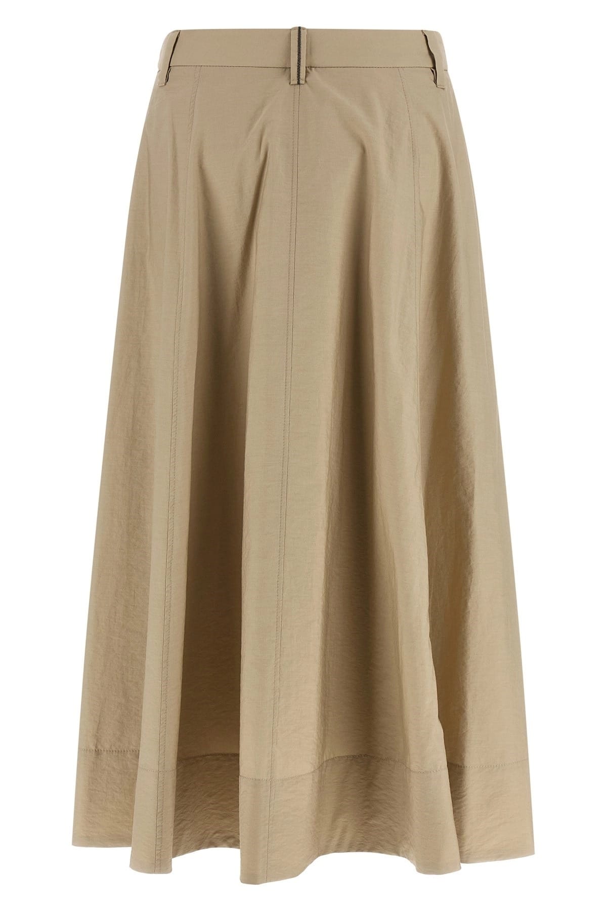 Brunello Cucinelli Beige Cotton Flared Skirt - alternate view