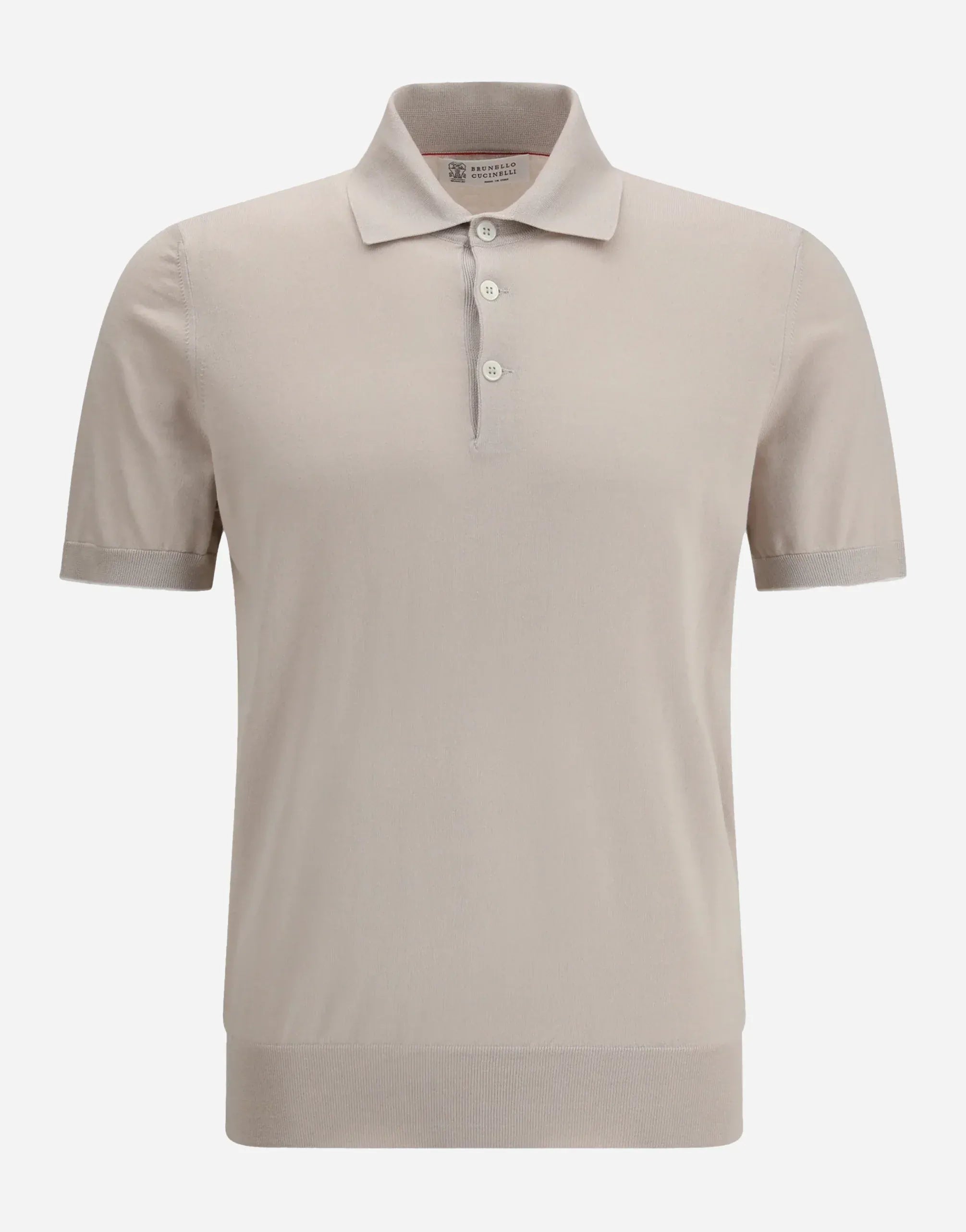Brunello Cucinelli Beige Cotton Slim Polo Shirt | Sendegaro KH