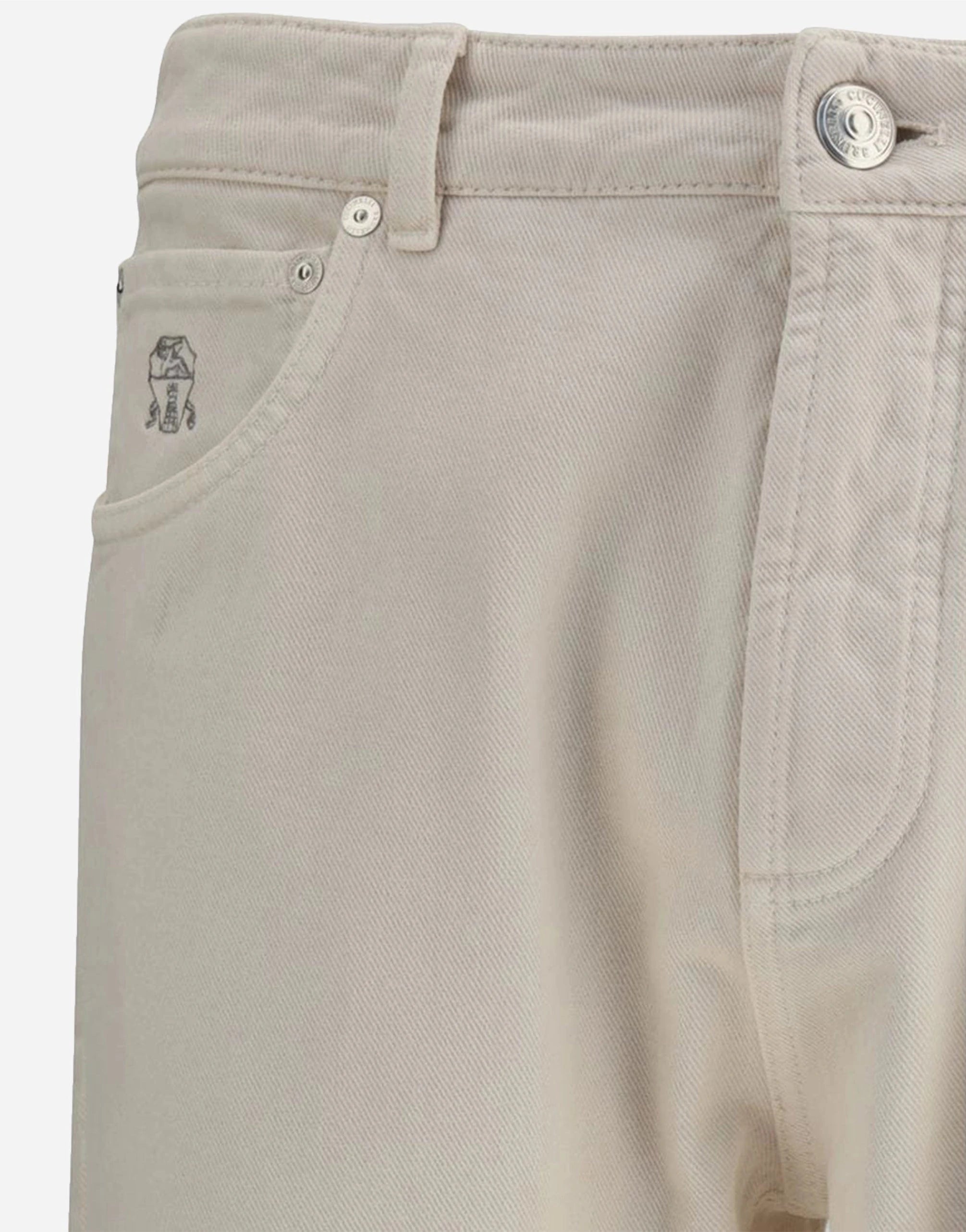 Brunello Cucinelli Beige Garbadine Dyed Jeans