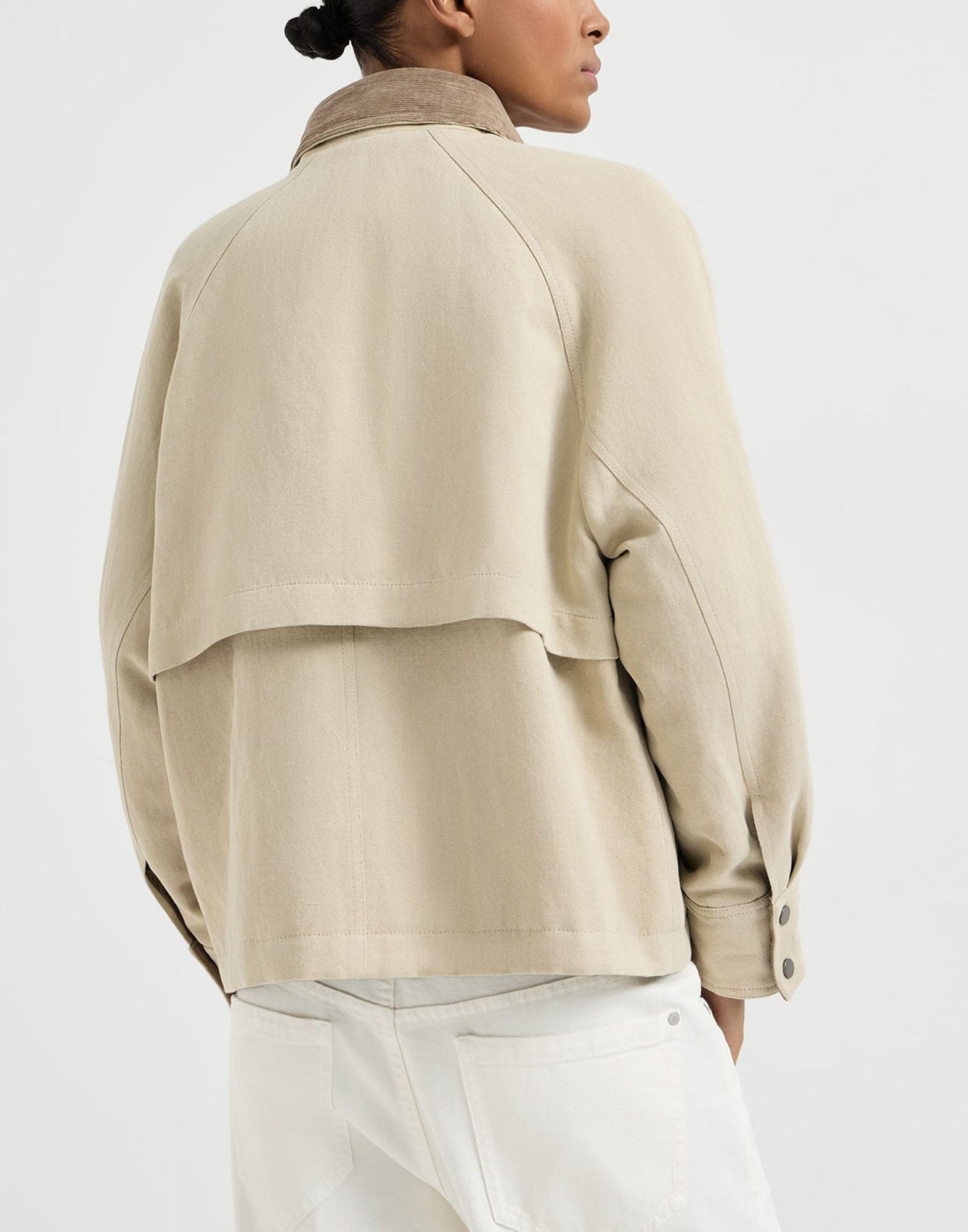 Brunello Cucinelli Beige Linen-Blend Canvas Jacket