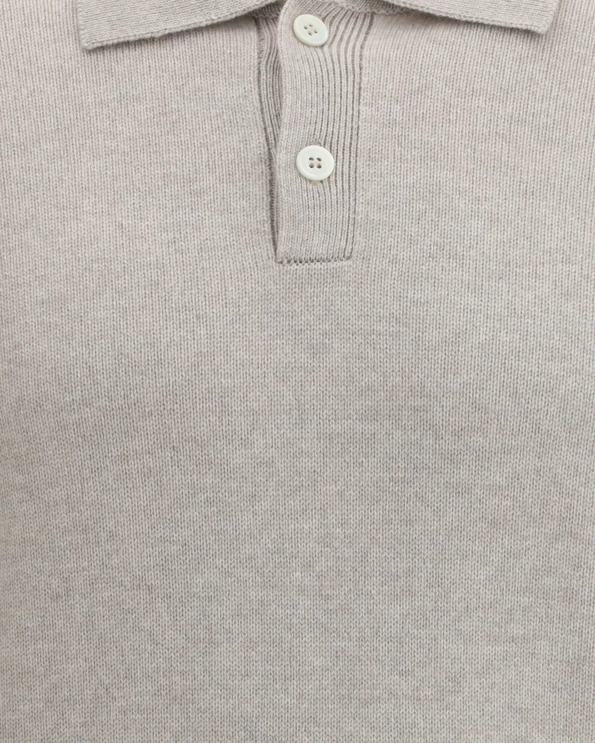 Brunello Cucinelli Beige Long-Sleeve Cashmere Polo Shirt