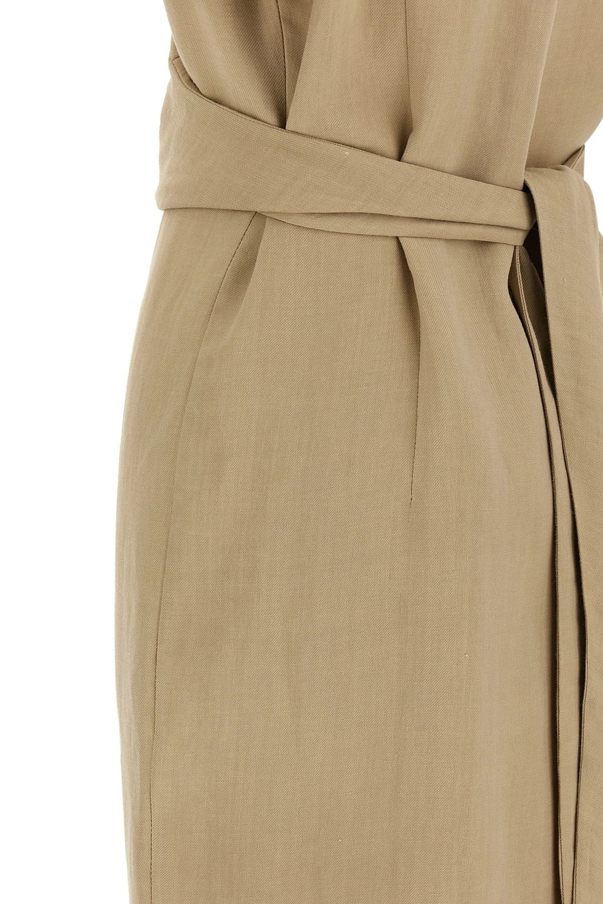 Brunello Cucinelli Brunello Cucinelli Beige Wrap Midi Dress