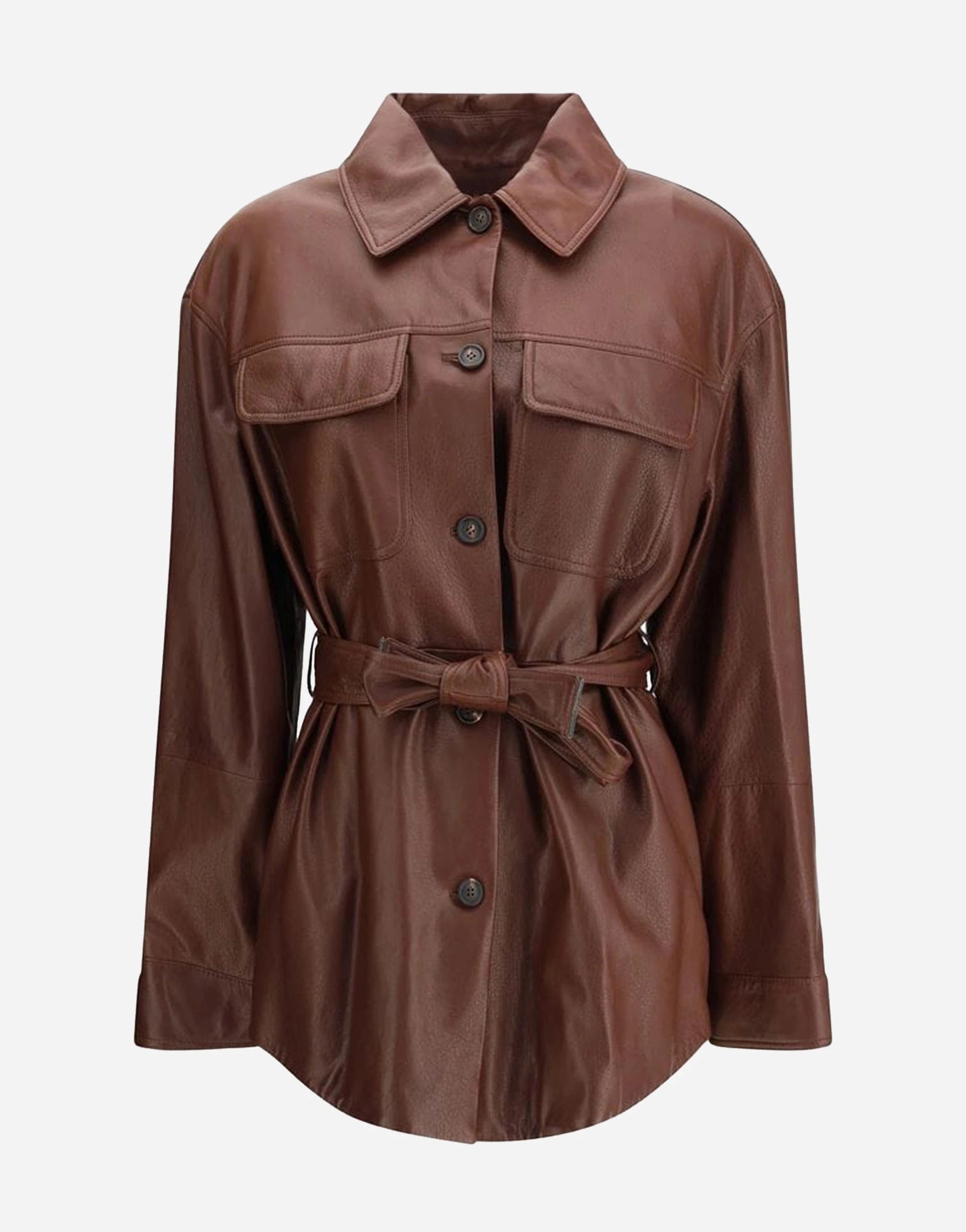 ダウンジャケット・コート BRUNELLO CUCINELLI BELTED PADDED JACKET Brunello Cucinelli Belted Leather Jacket | Sendegaro CN