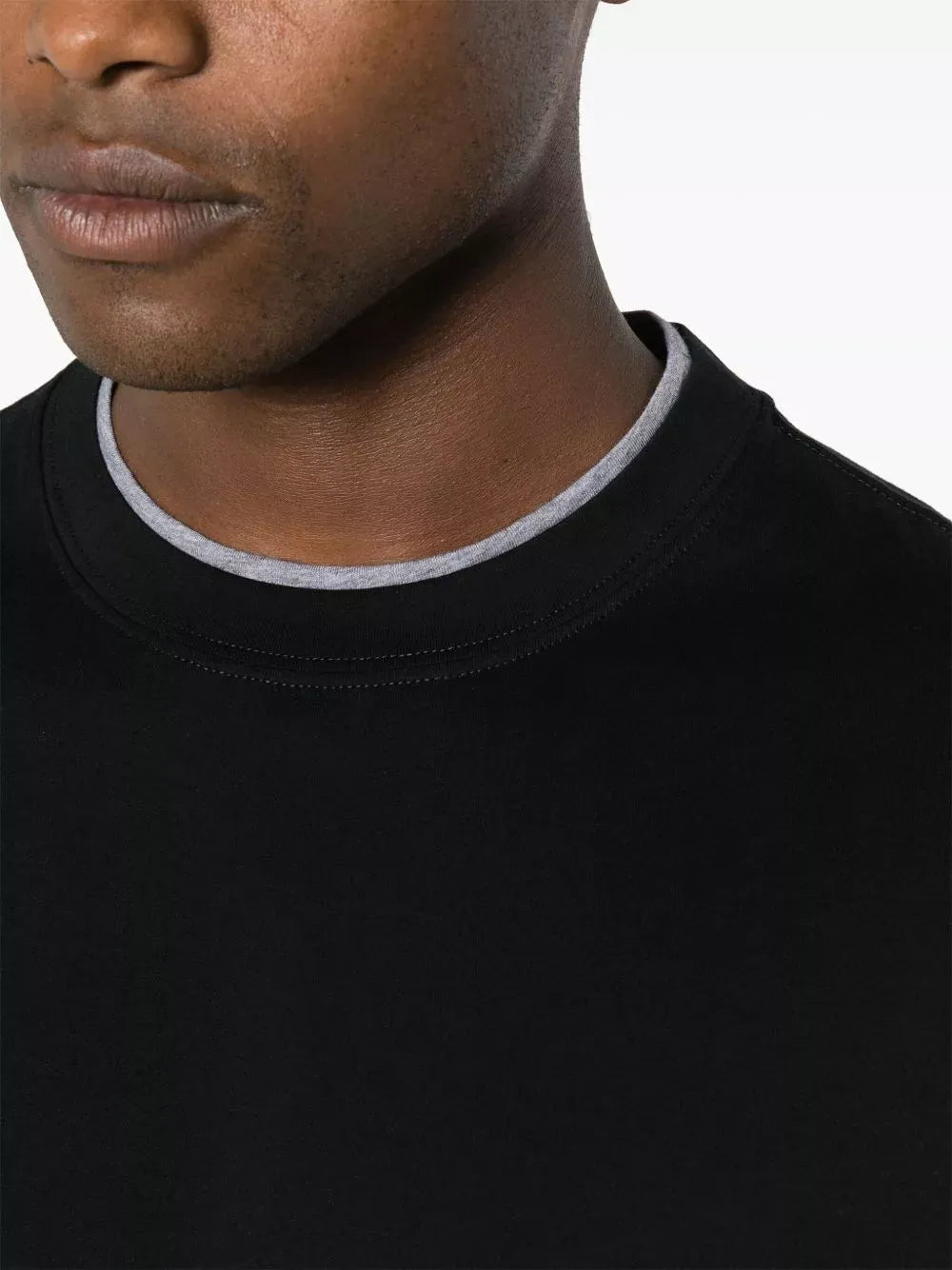 Brunello Cucinelli Black Cotton Jersey Crew Neck T-Shirt