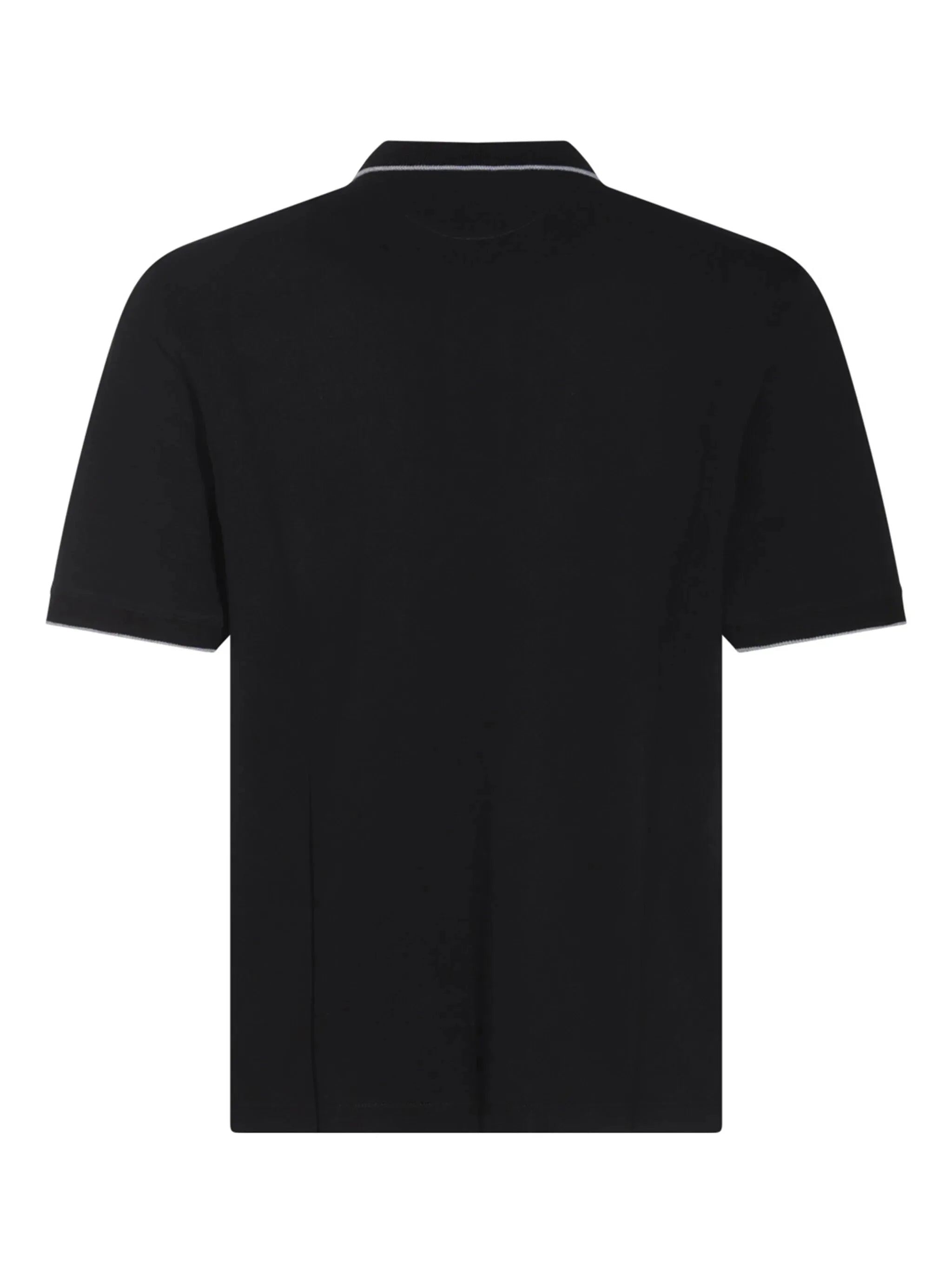 Brunello Cucinelli Black Cotton Piqué Polo Shirt