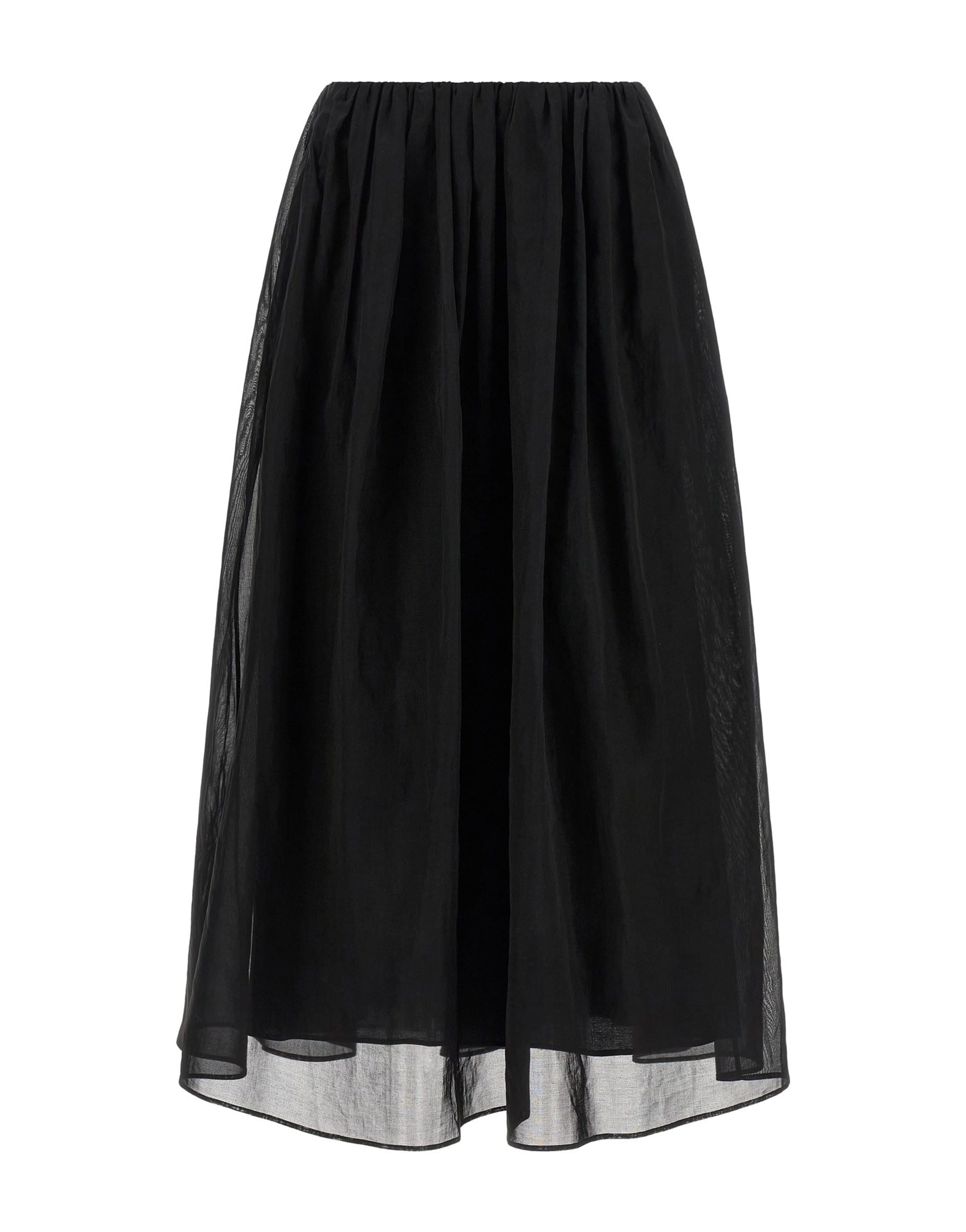 Brunello Cucinelli Brunello Cucinelli Black Organza Skirt