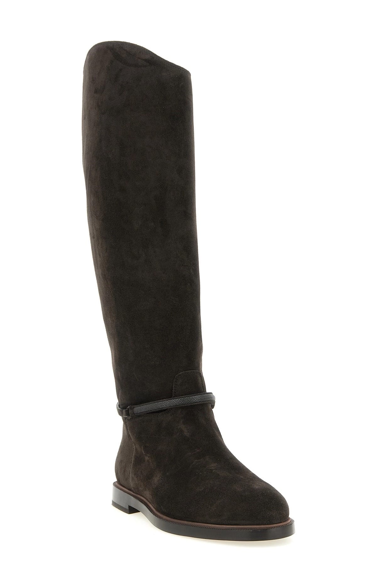 Brunello Cucinelli Brunello Cucinelli Black Suede High Boots