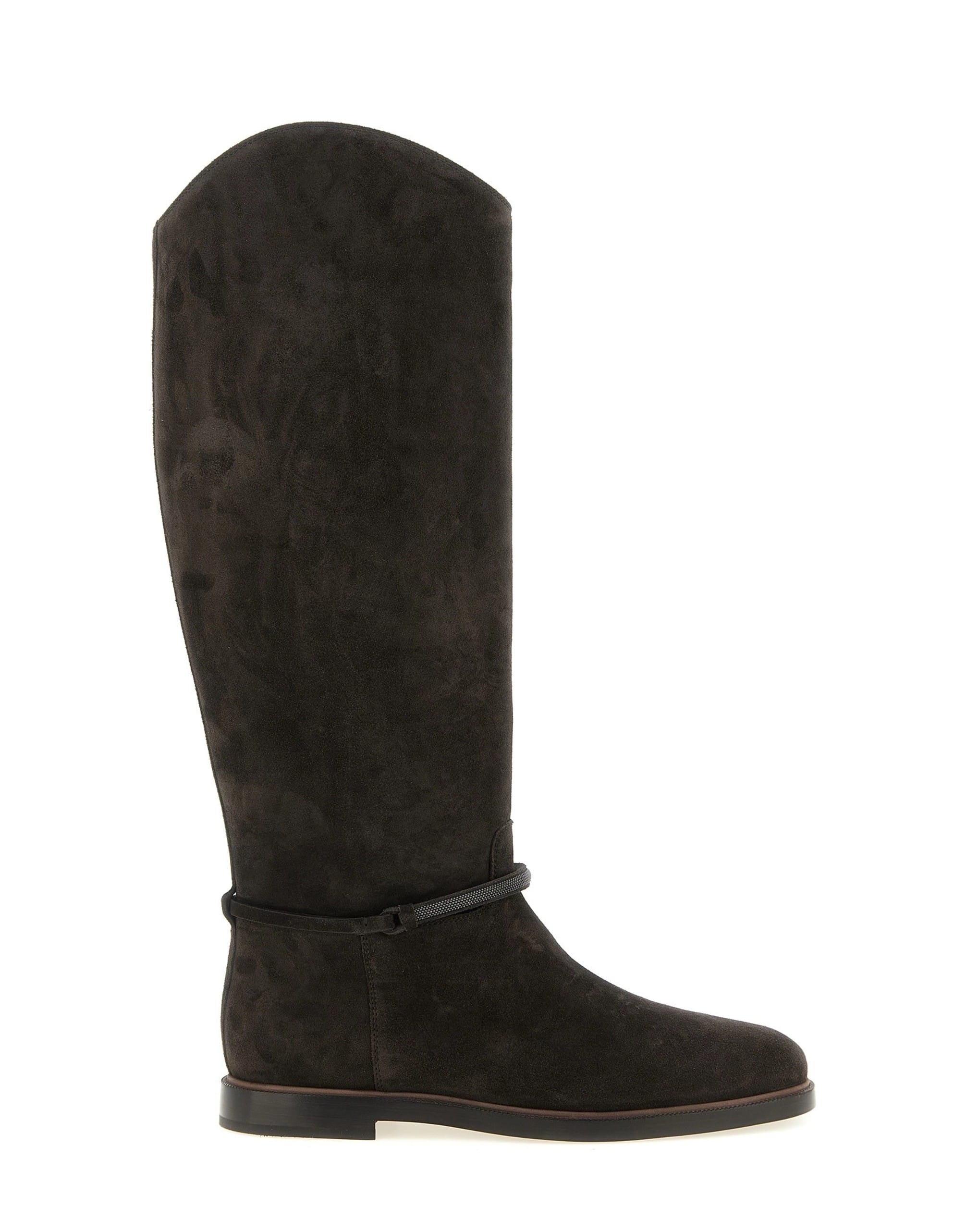Brunello Cucinelli Brunello Cucinelli Black Suede High Boots