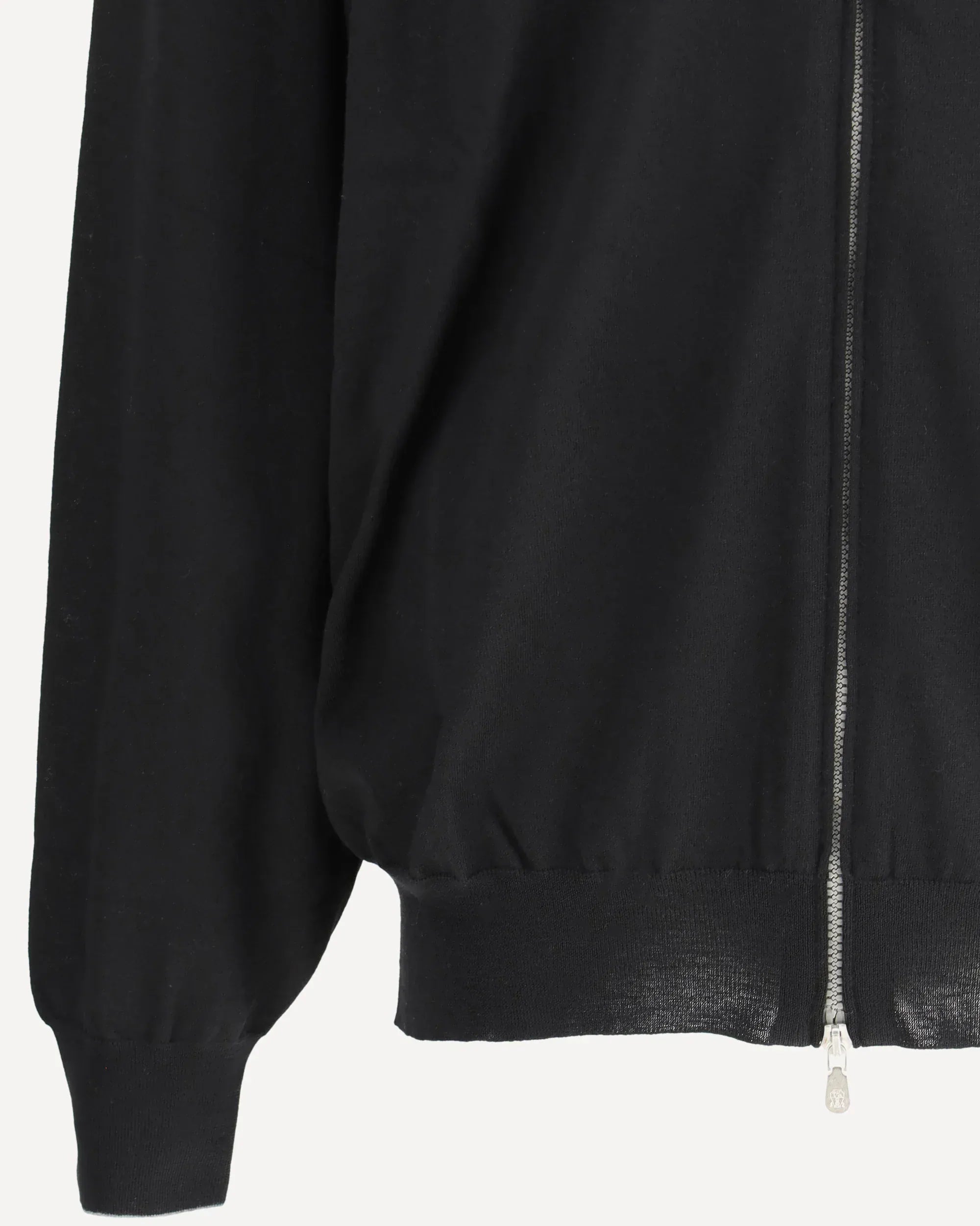 Brunello Cucinelli Black Wool Zip-Up Knit Cardigan | Sendegaro KH