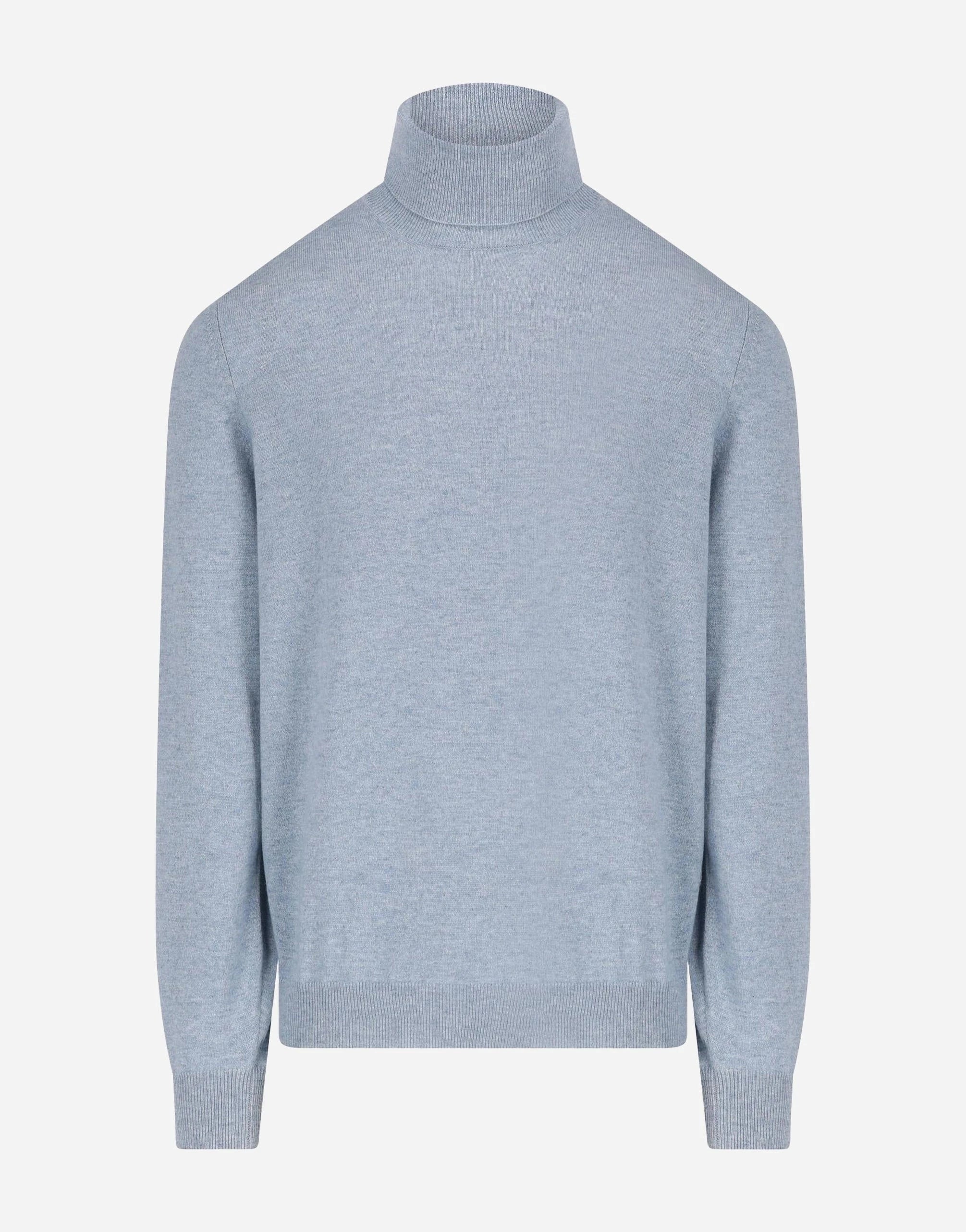 Brunello Cucinelli Blue Cashmere Turtleneck Sweater