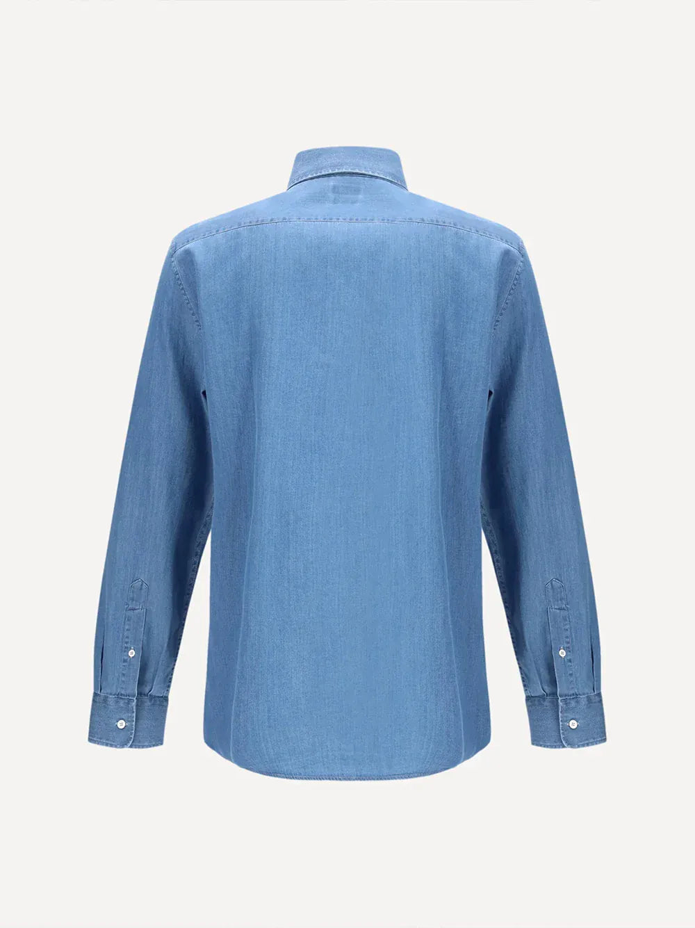 Brunello Cucinelli Blue Denim Cotton Shirt