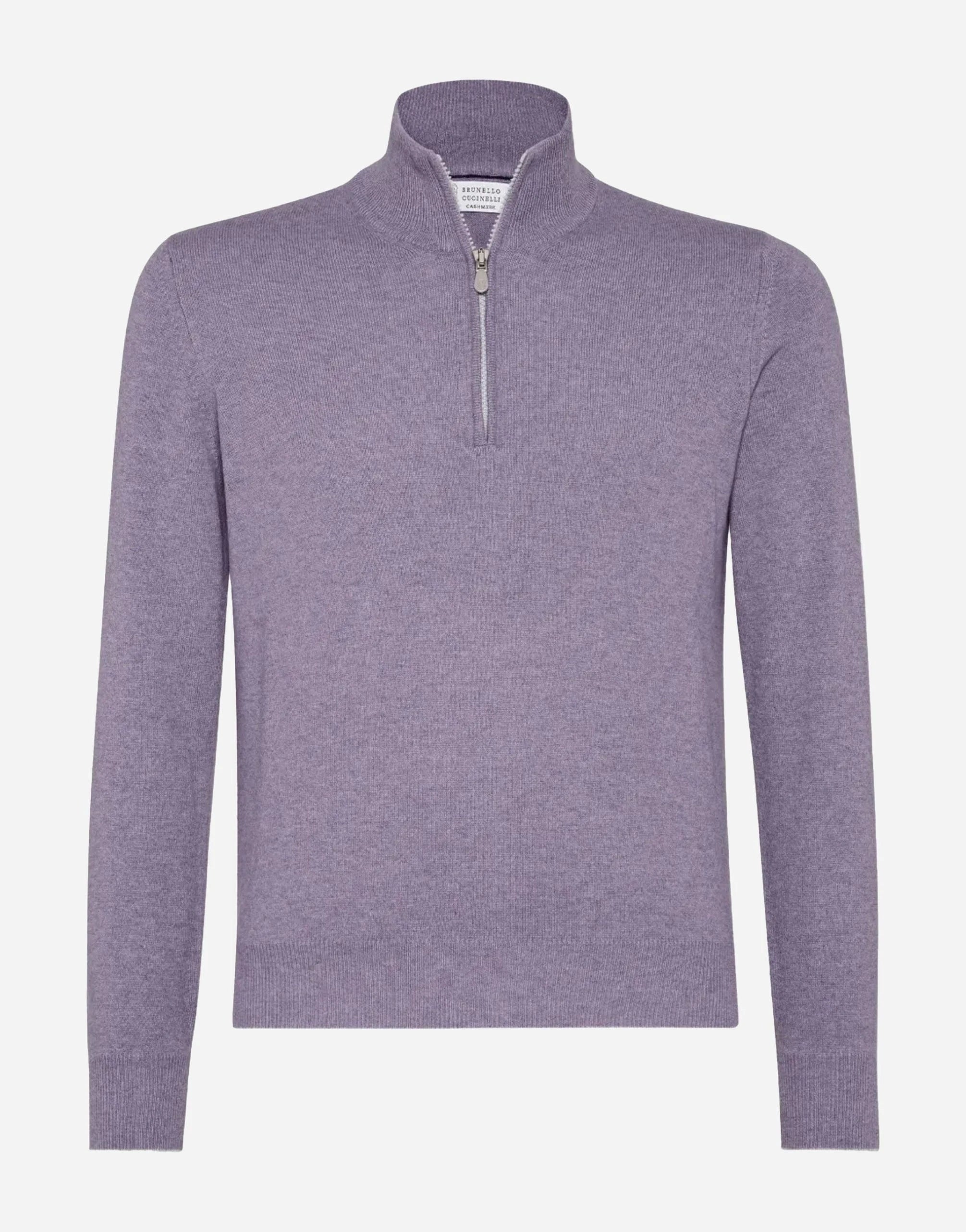 Brunello Cucinelli Blue Half-Zip Cashmere Sweater