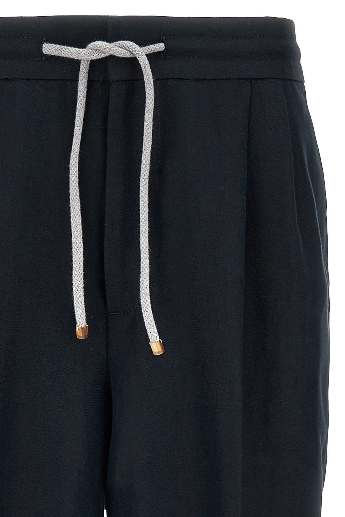 Brunello Cucinelli Brunello Cucinelli Blue Linen Cotton Trousers