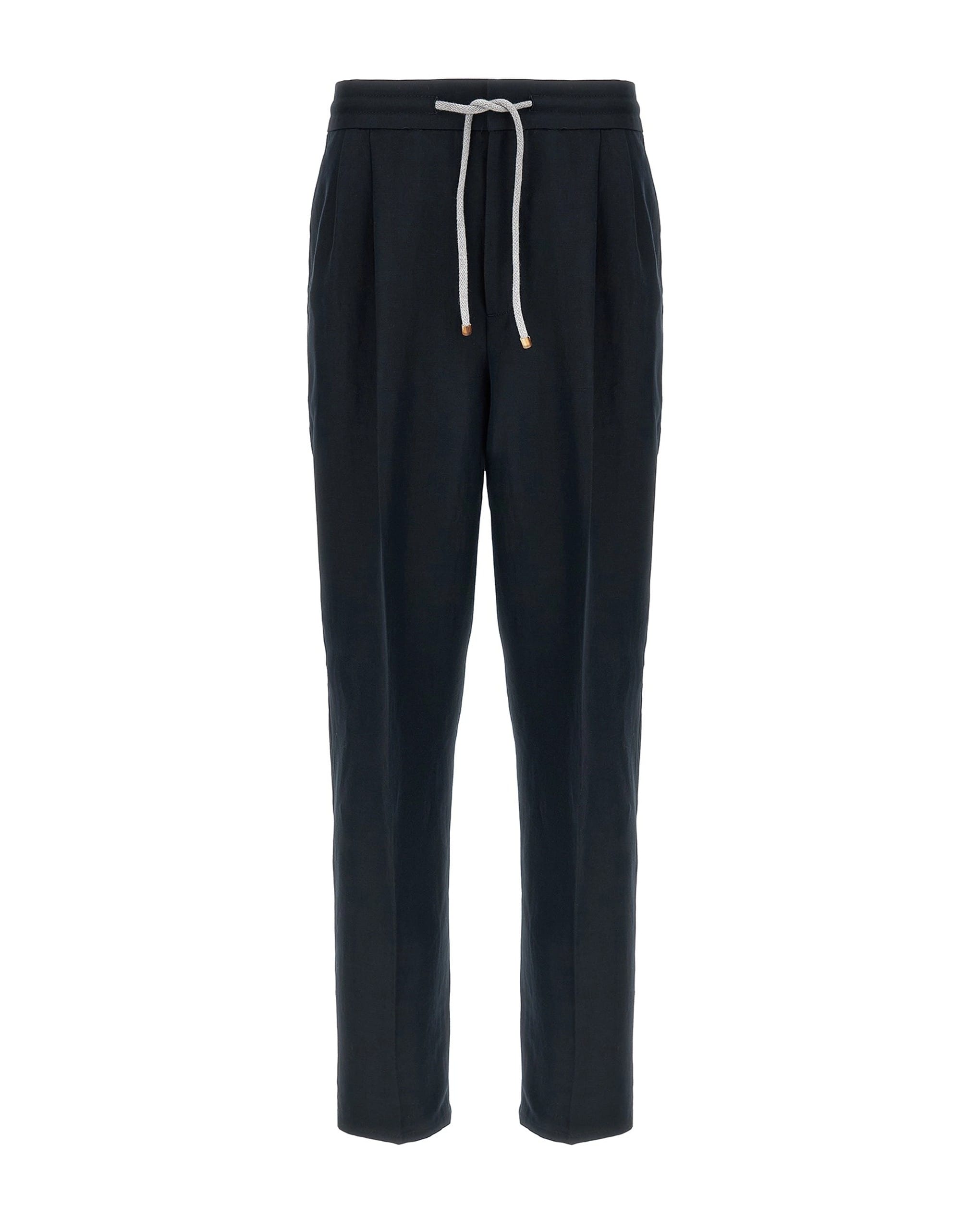 Brunello Cucinelli Brunello Cucinelli Blue Linen Cotton Trousers