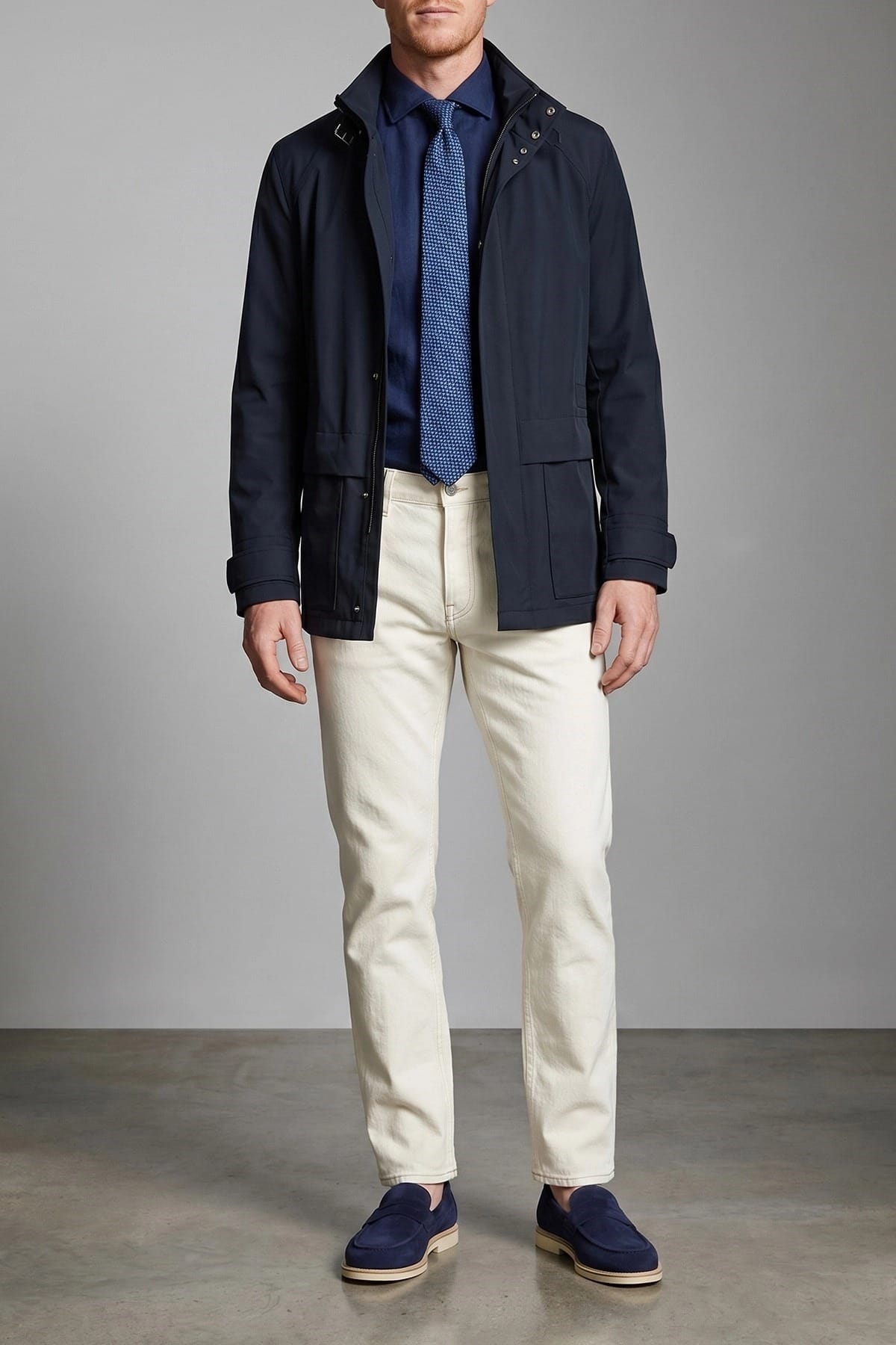 Brunello Cucinelli Chemise bleue en lin à col français - alternate view