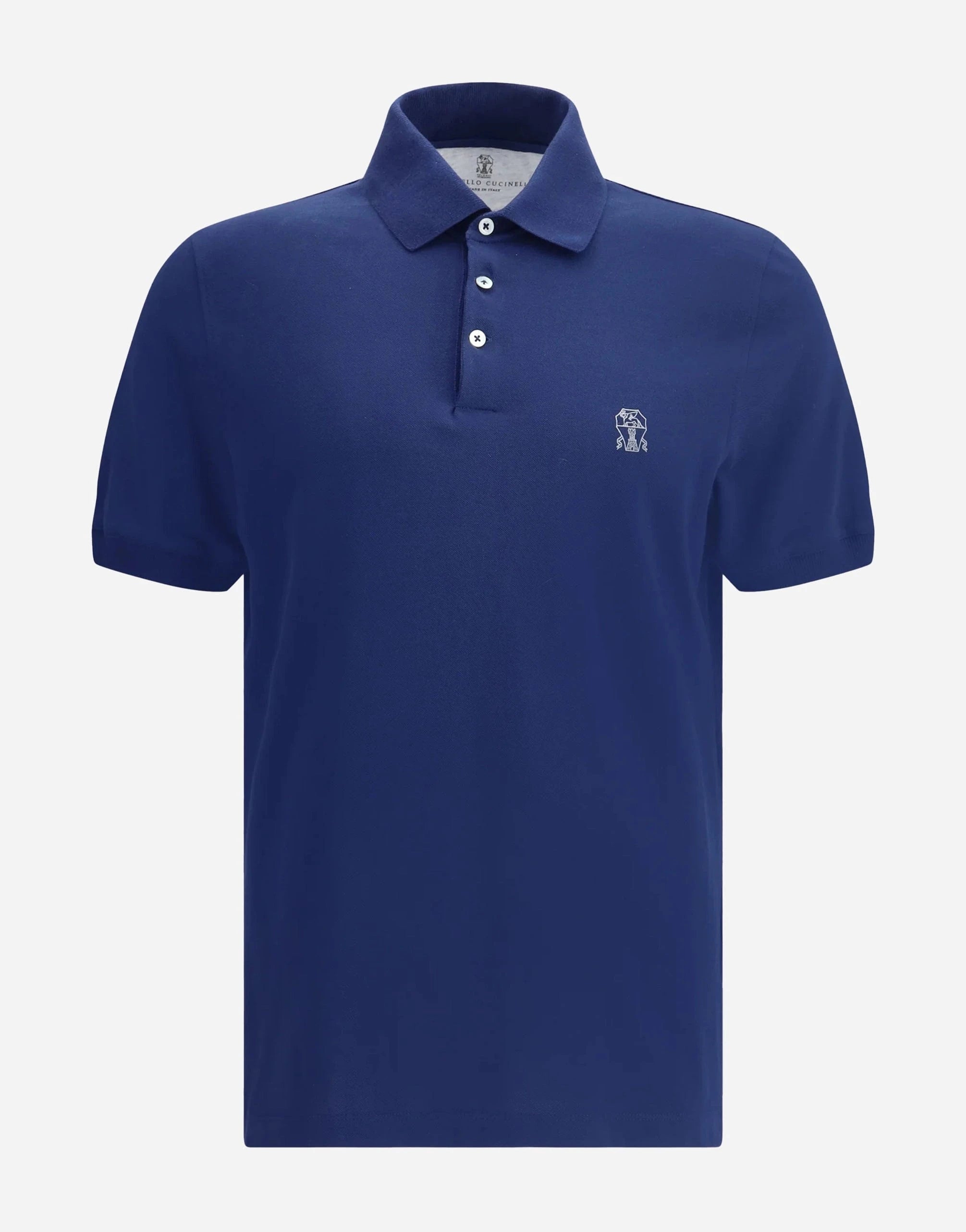 Brunello Cucinelli Blue Logo Cotton Polo Shirt