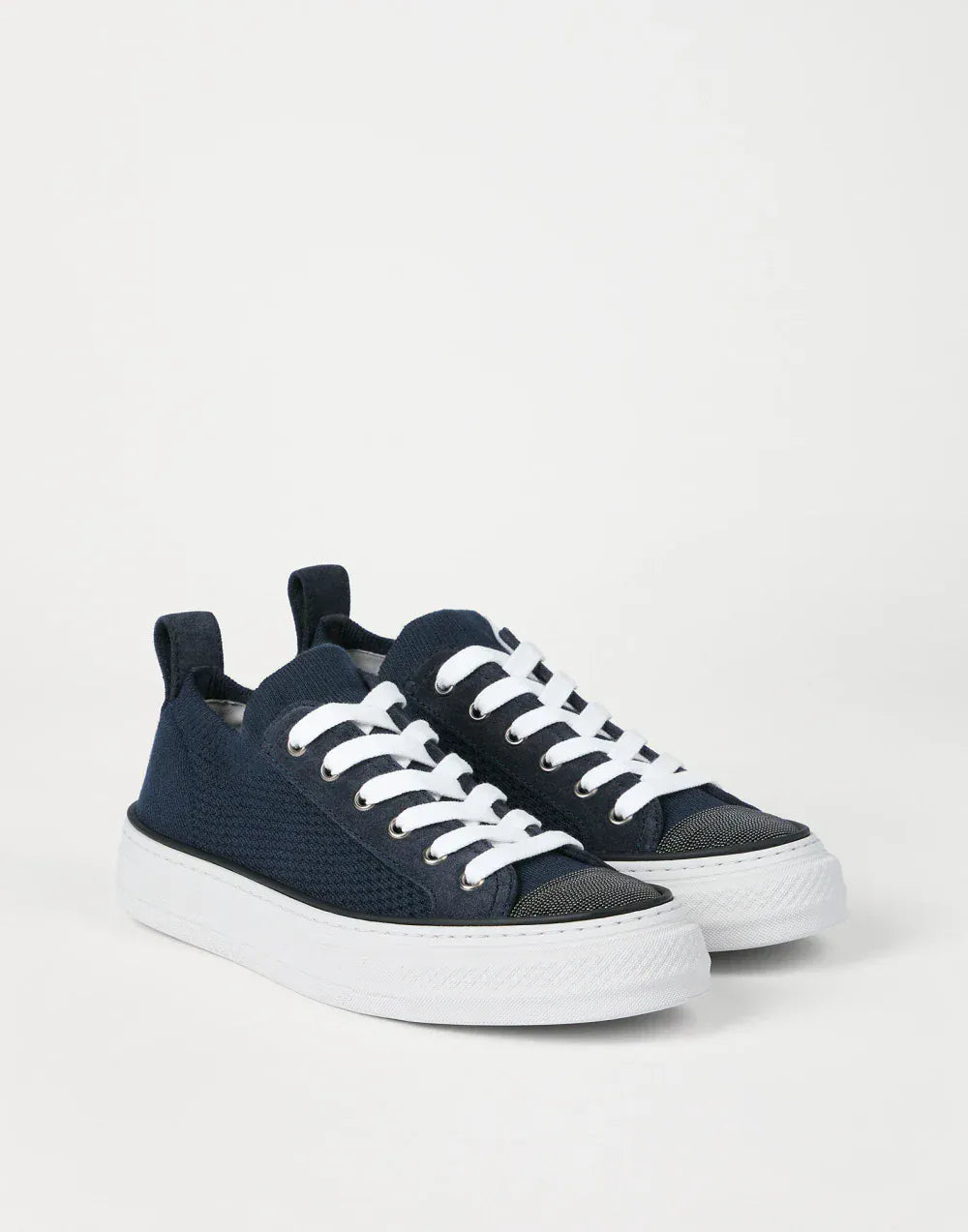 Brunello Cucinelli Blue Precious Toe Suede Sneakers