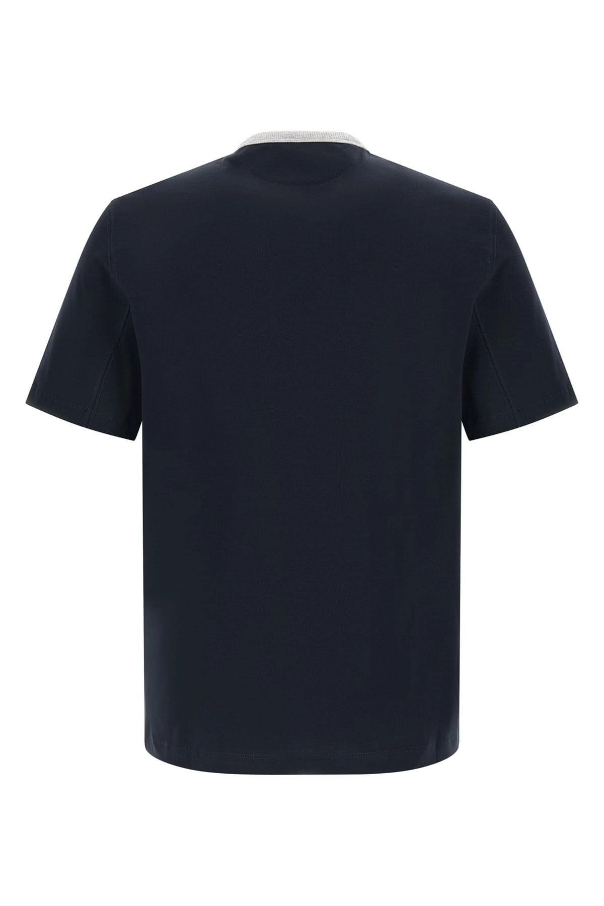 Brunello Cucinelli Brunello Cucinelli Blue Printed Cotton T-Shirt