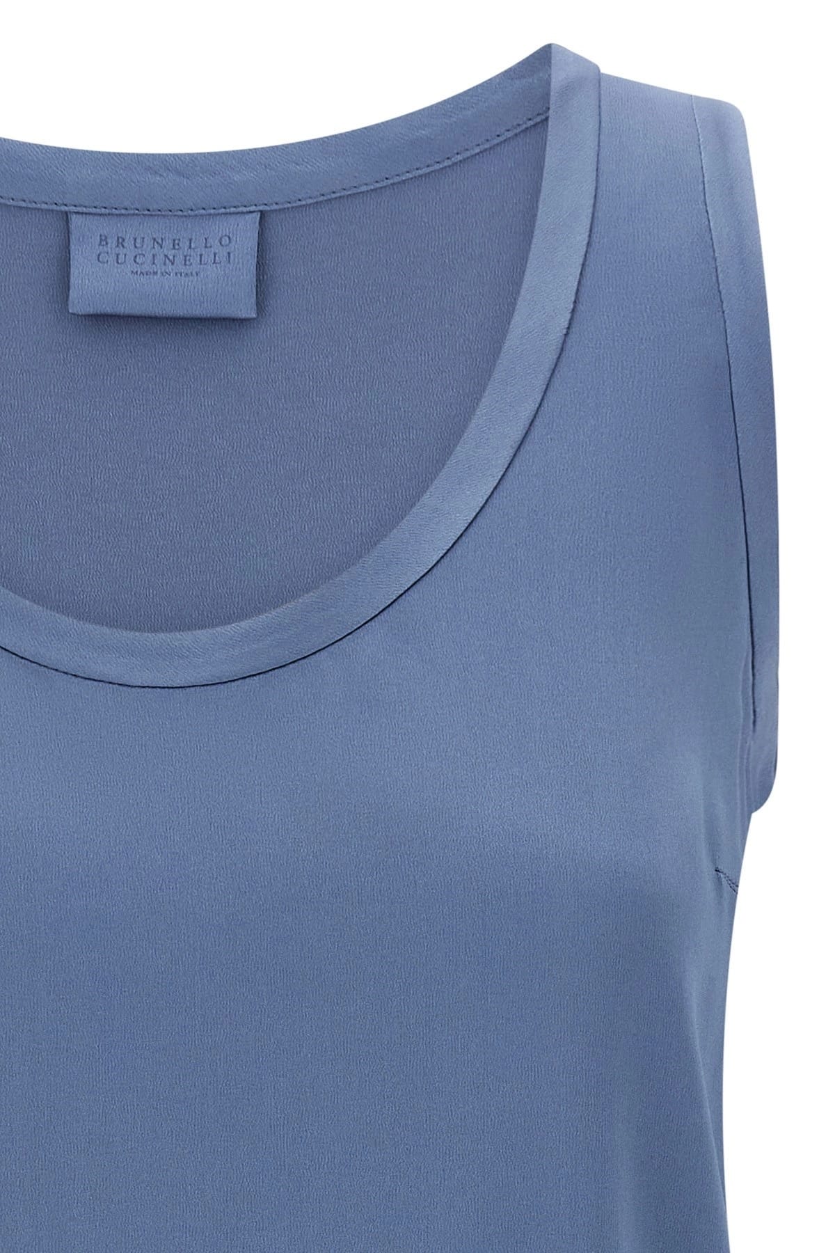 Brunello Cucinelli Brunello Cucinelli Blue Satin Top