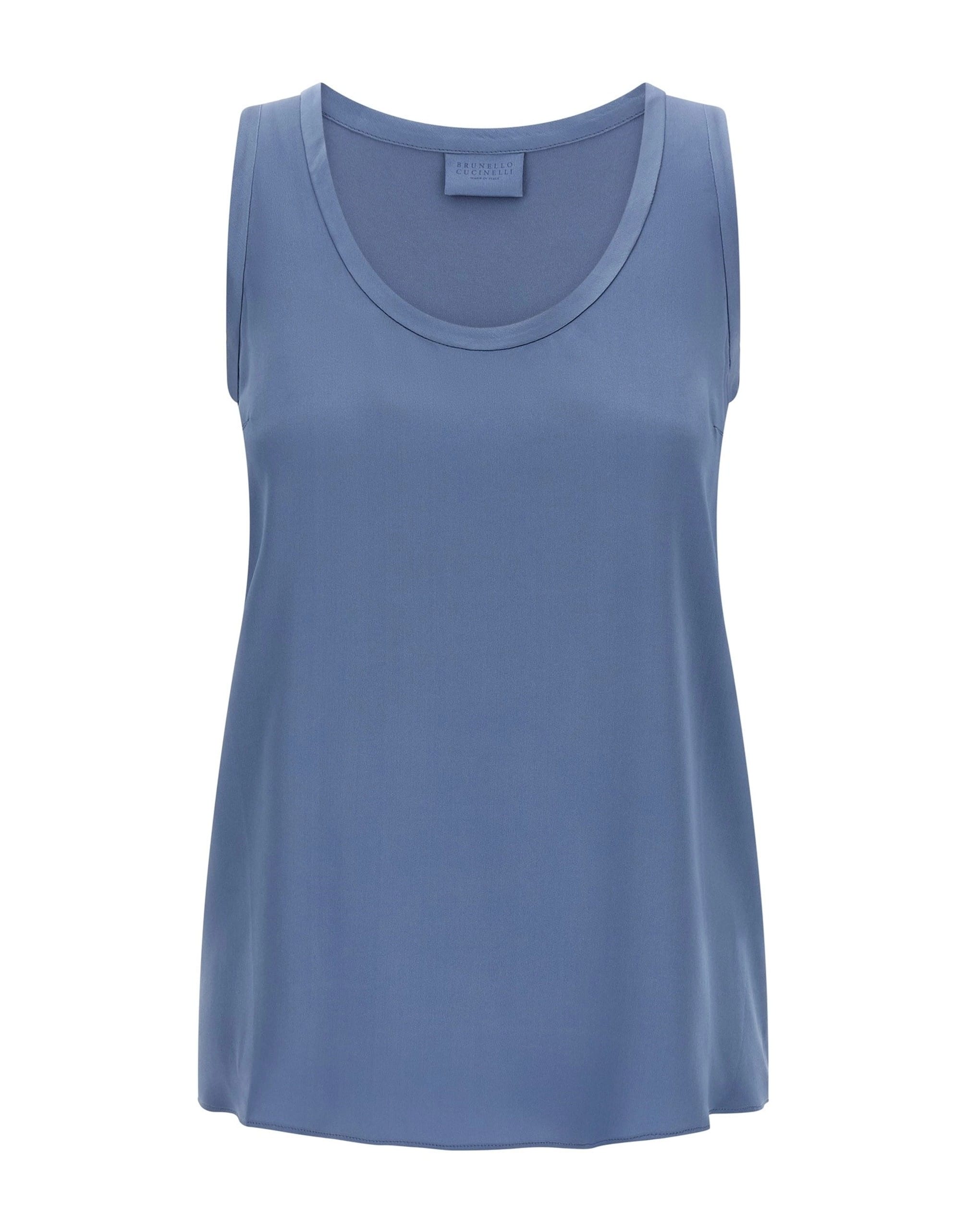 Brunello Cucinelli Brunello Cucinelli Blue Satin Top