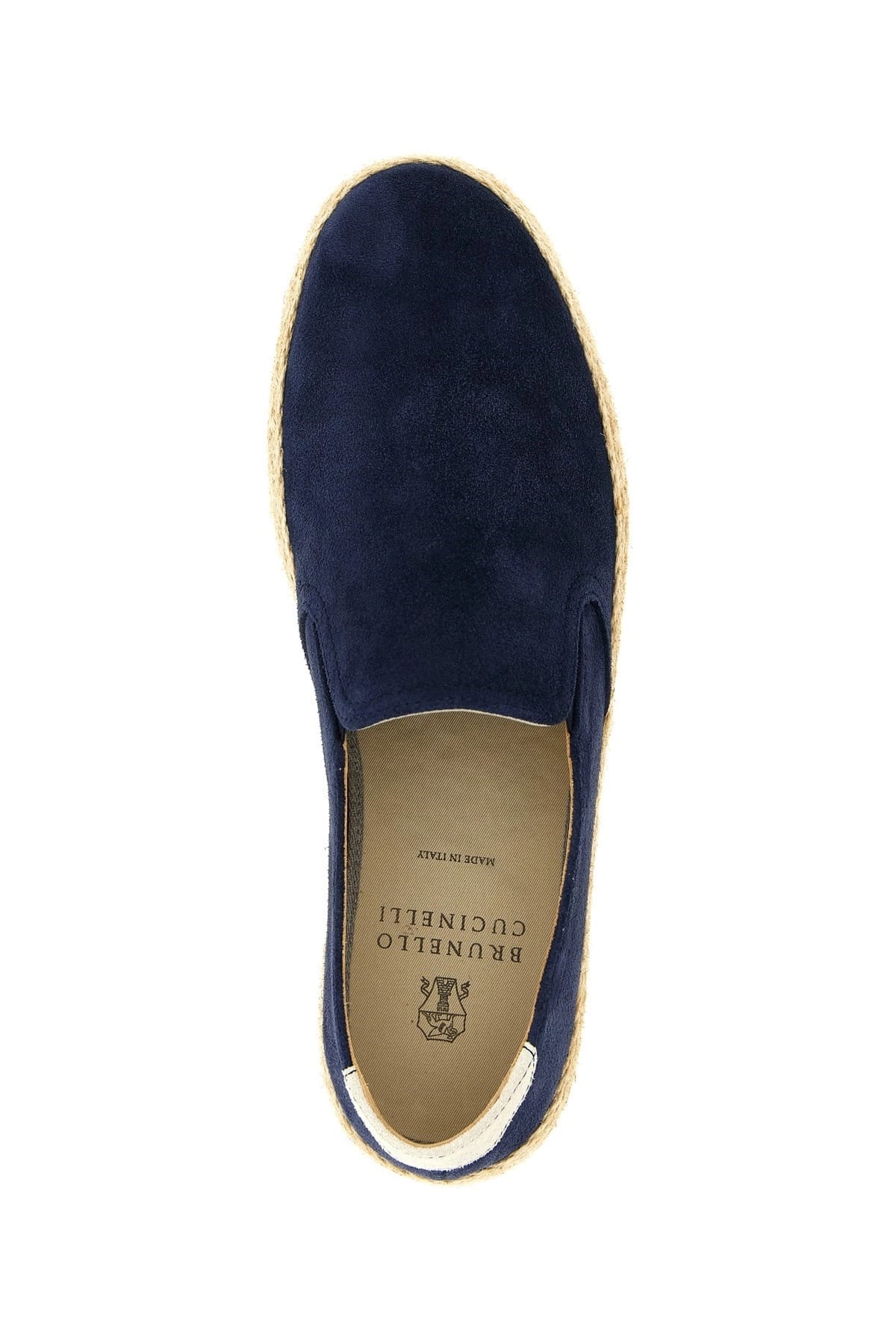 Espadrilles en daim bleu Brunello Cucinelli
