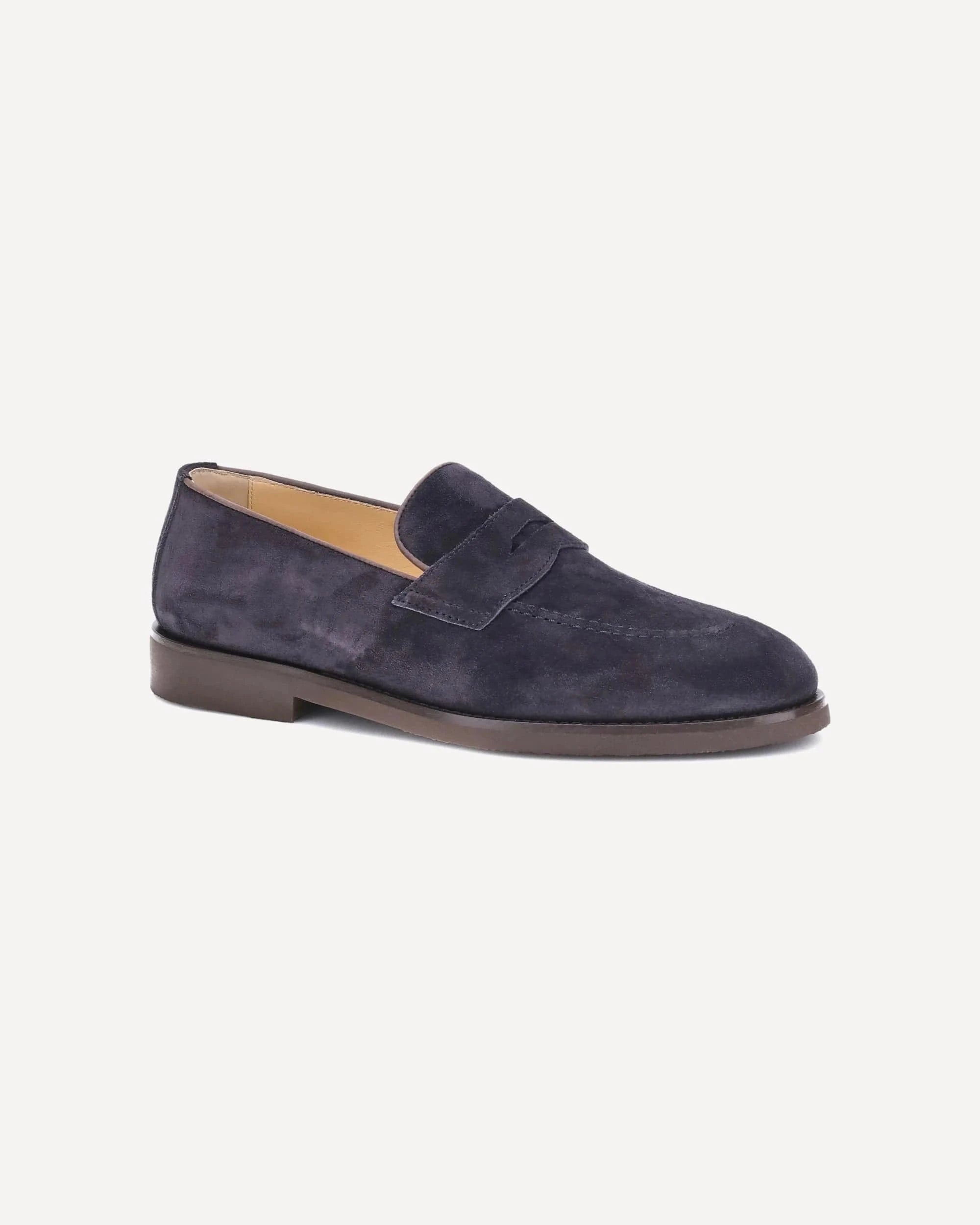 Brunello Cucinelli Blue Suede Loafers