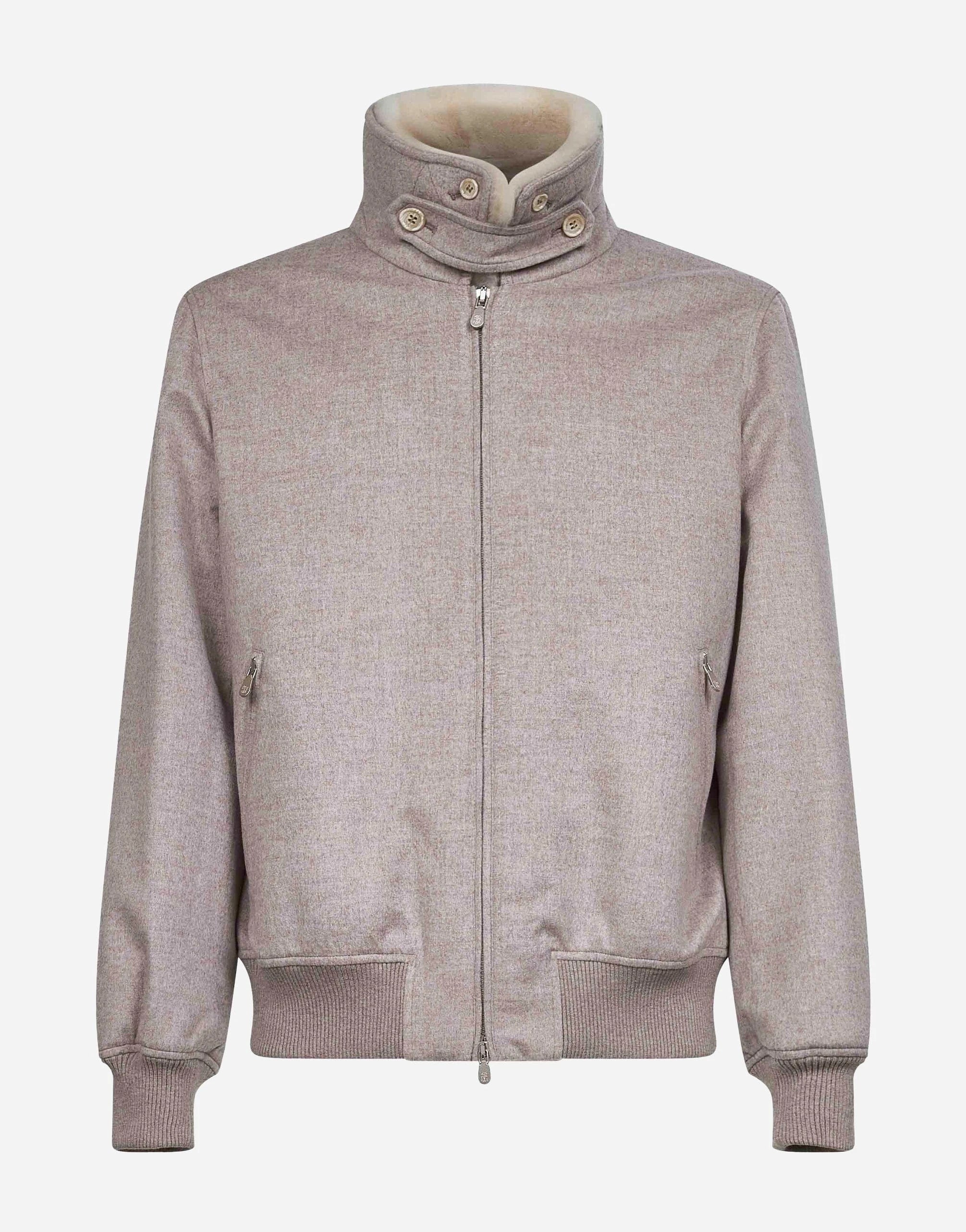 Brunello Cucinelli Bonded Cashmere Beaver Cloth Bomber Brunello Cucinelli Bonded Cashmere Beaver Cloth Bomber