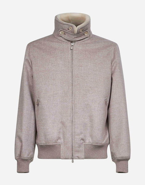 Brunello Cucinelli Bonded Cashmere Beaver Cloth Bomber Brunello Cucinelli Bonded Cashmere Beaver Cloth Bomber