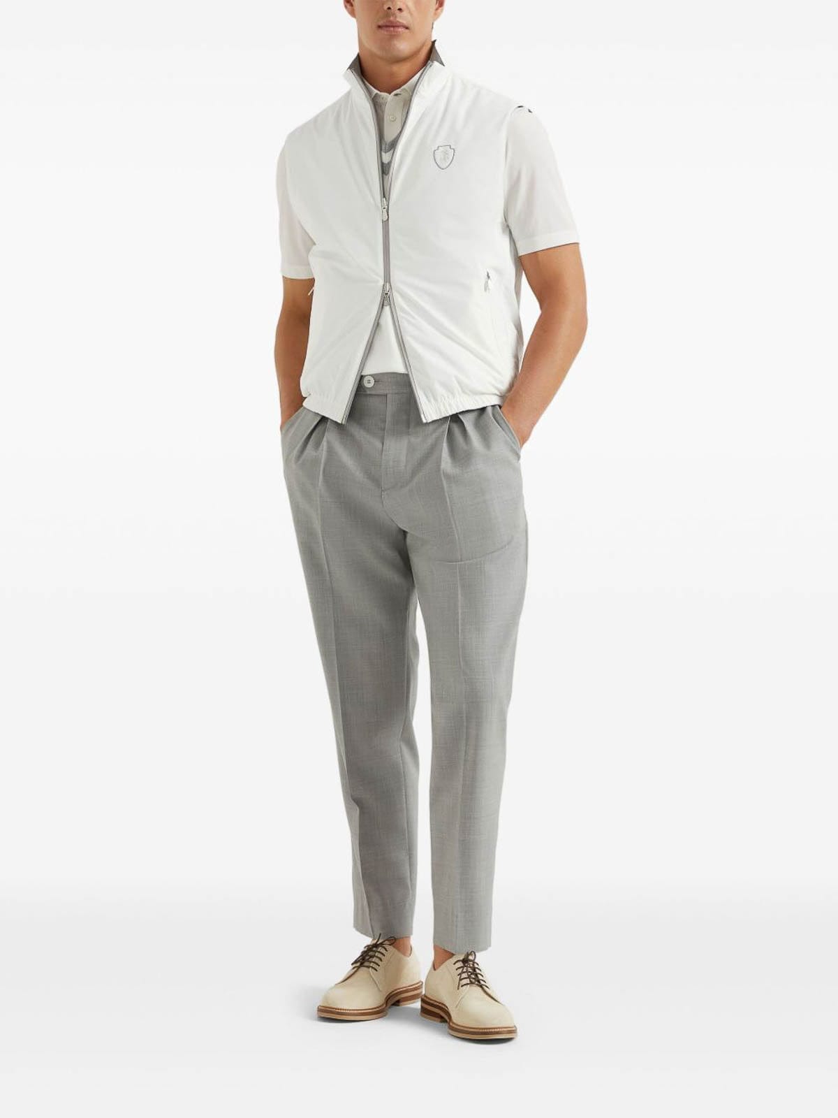 Brunello Cucinelli Bonded Nylon Down Logo Vest
