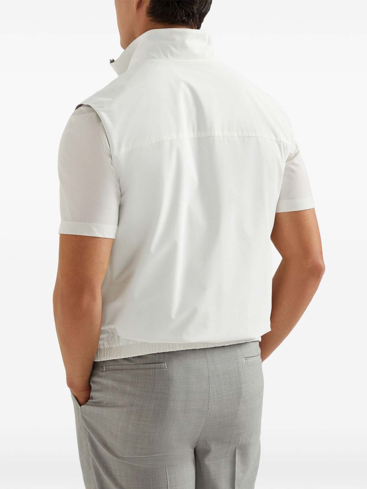 Brunello Cucinelli Bonded Nylon Down Logo Vest