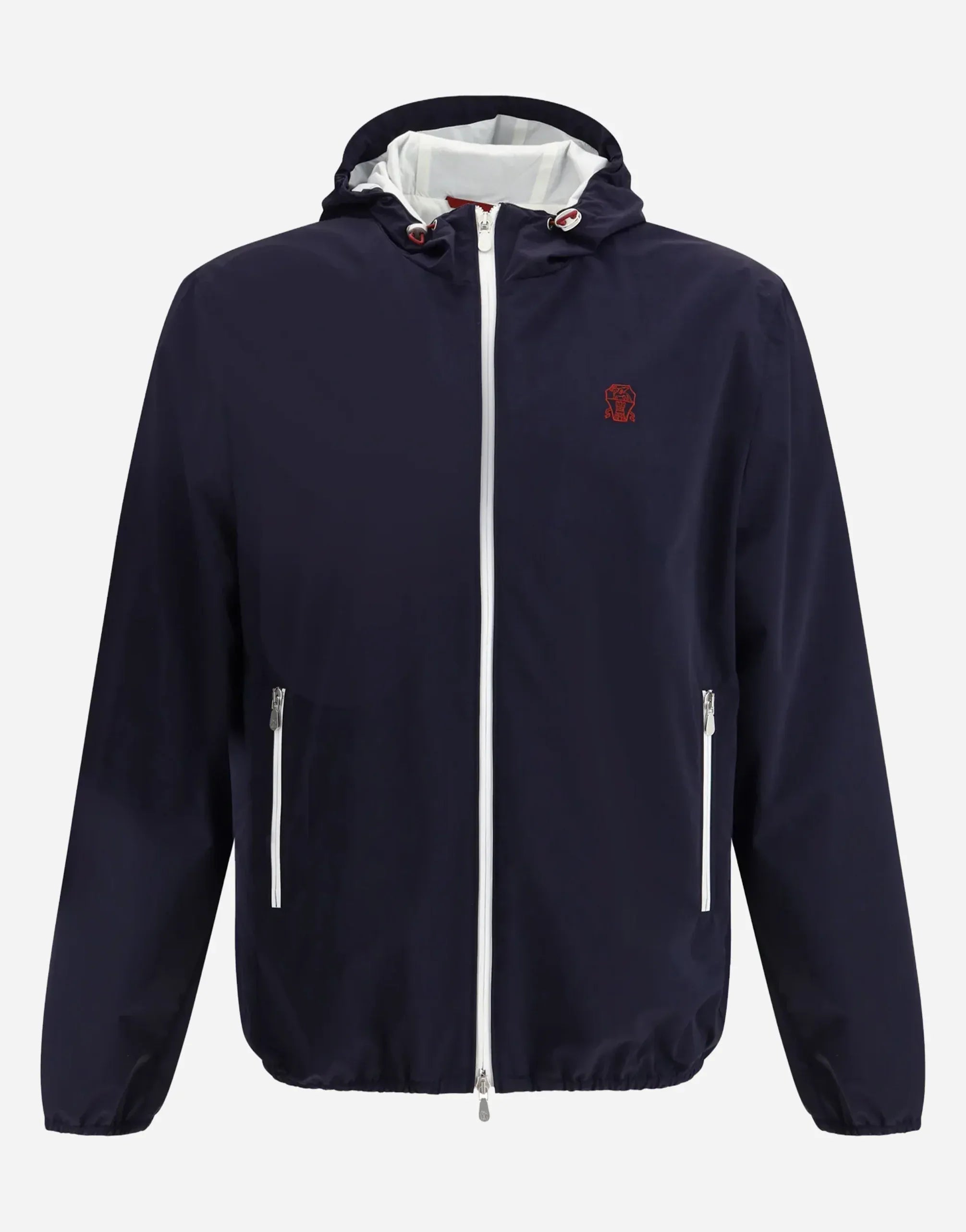 Brunello Cucinelli Bonded Nylon Hooded Logo Jacket