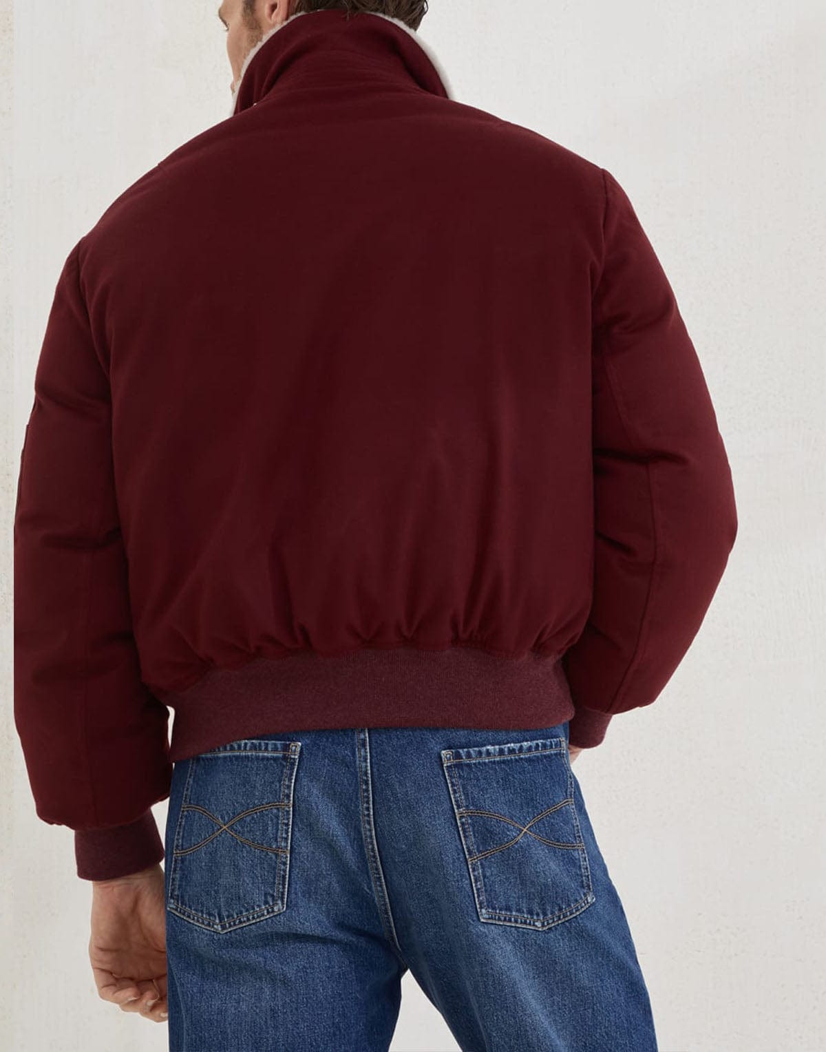 Brunello Cucinelli Bonded Wool Flannel Down Jacket