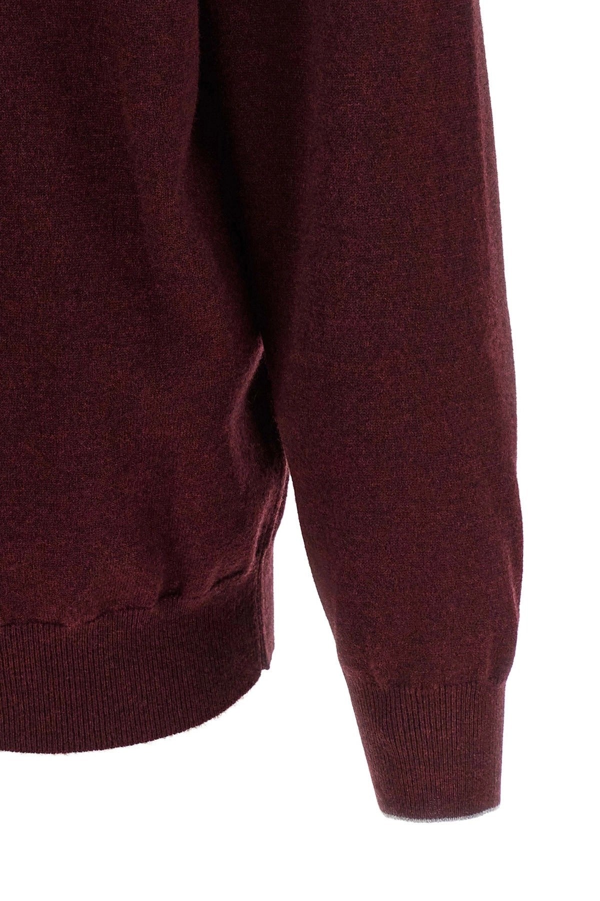 Brunello Cucinelli Bordeaux Cashmere Crew Neck Sweater