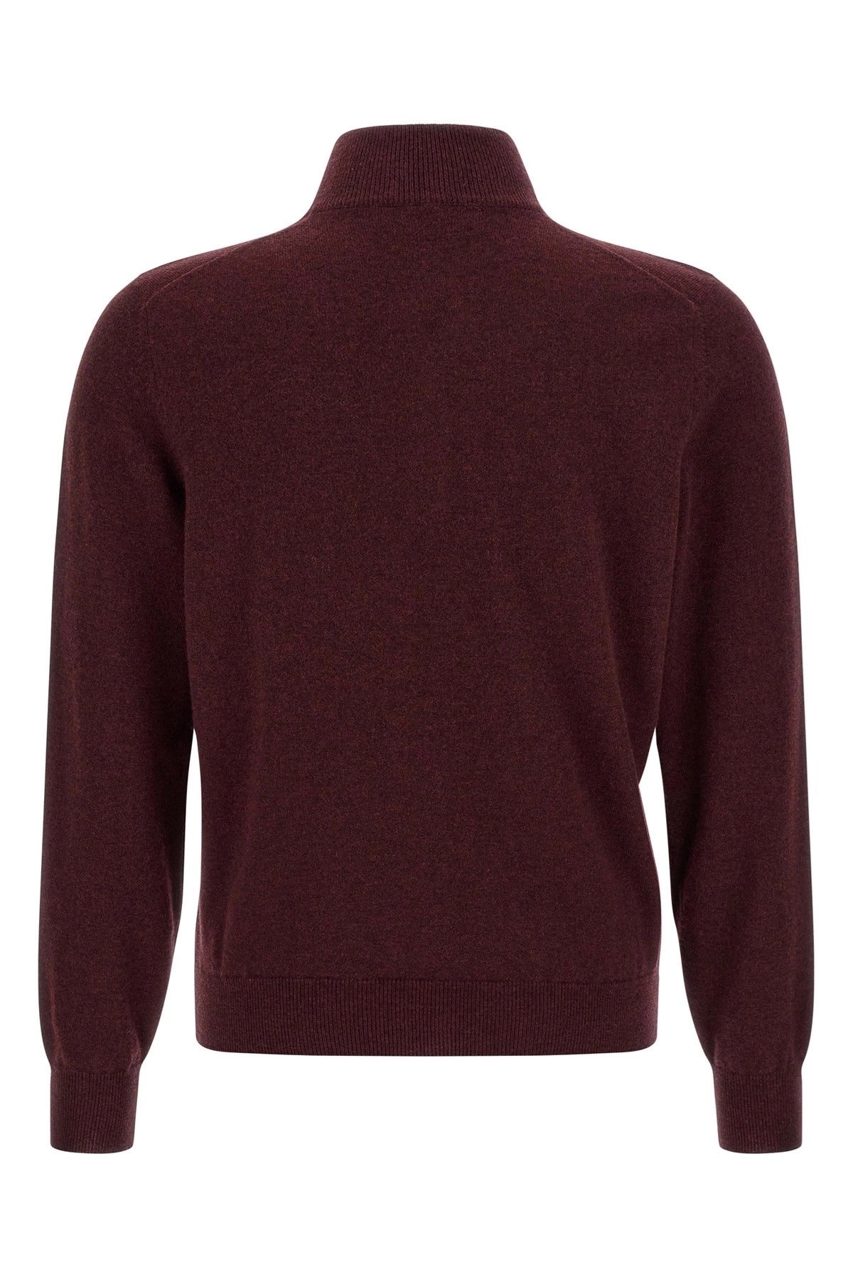 Brunello Cucinelli Bordeaux Half-Zip Cashmere Sweater