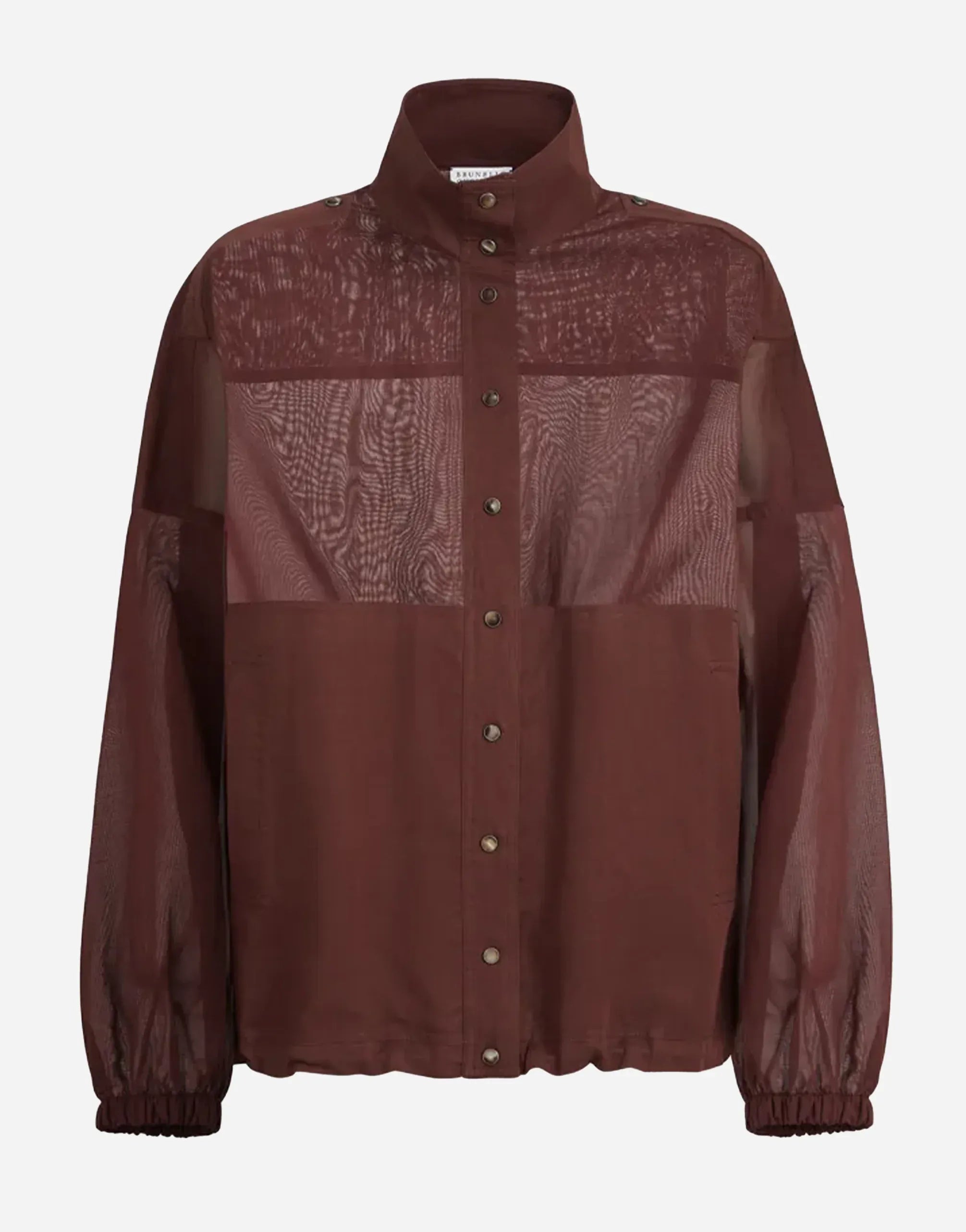 Brunello Cucinelli Bordeaux Organza Monili Jacket