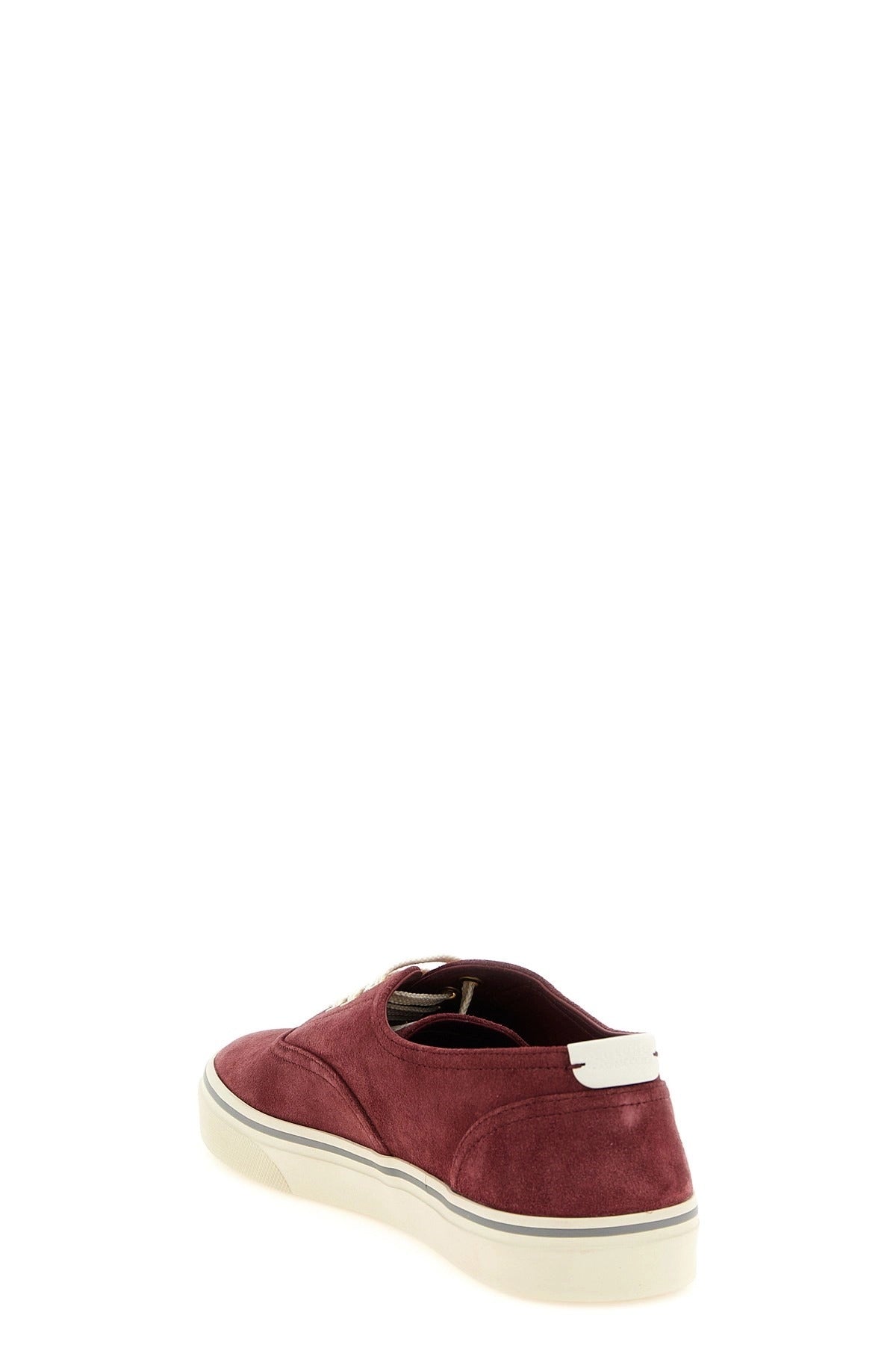Brunello Cucinelli bordeauxfarbene Sneaker in Veloursleder-Optik