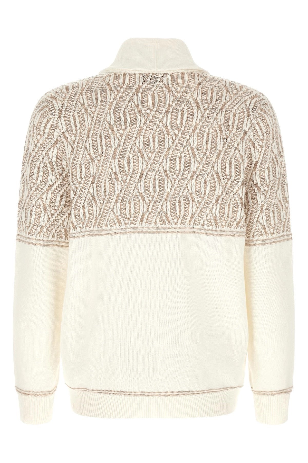 Brunello Cucinelli Braided Jacquard Shoulders Cardigan