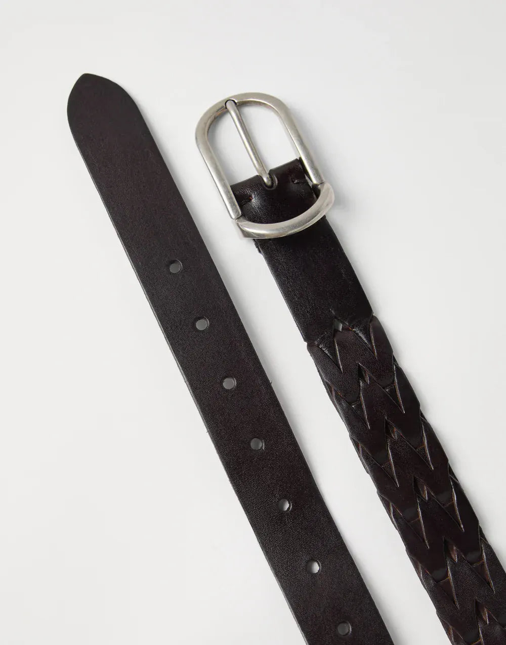 Brunello Cucinelli Braided Leather Brown Belt