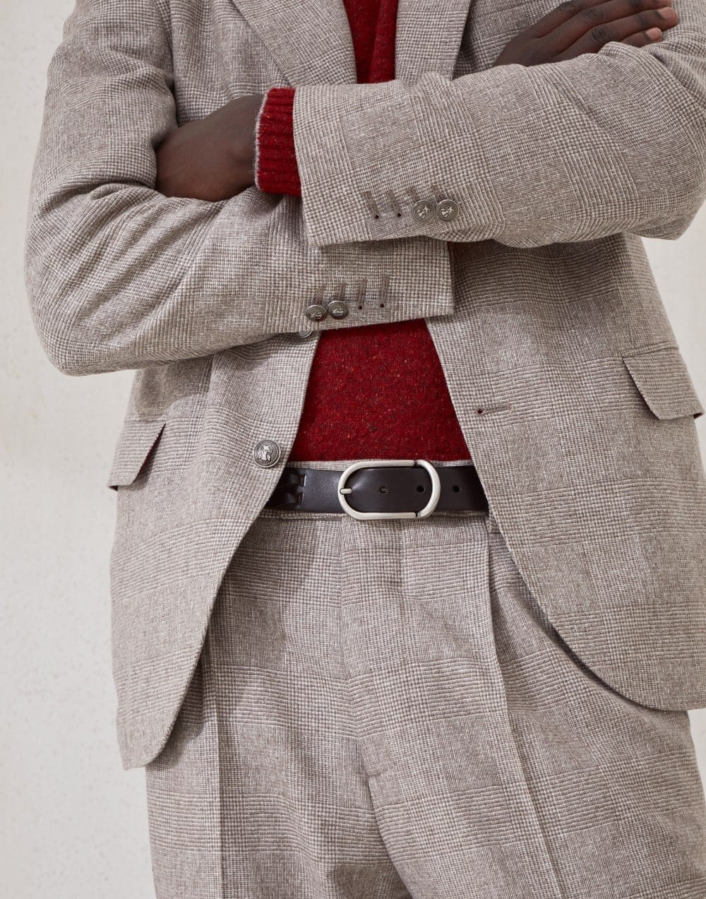 Brunello Cucinelli Braided Leather Brown Belt | Sendegaro