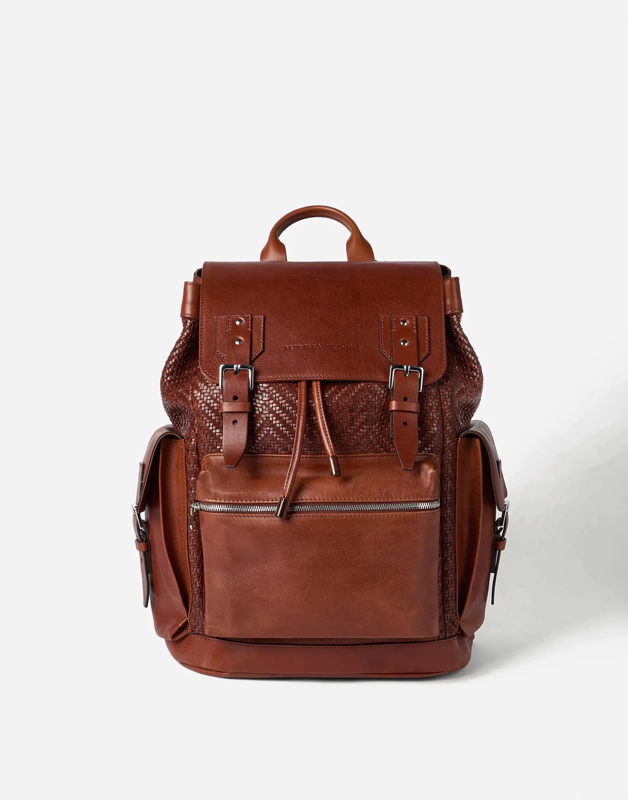 Brunello Cucinelli Braided Leather City Backpack